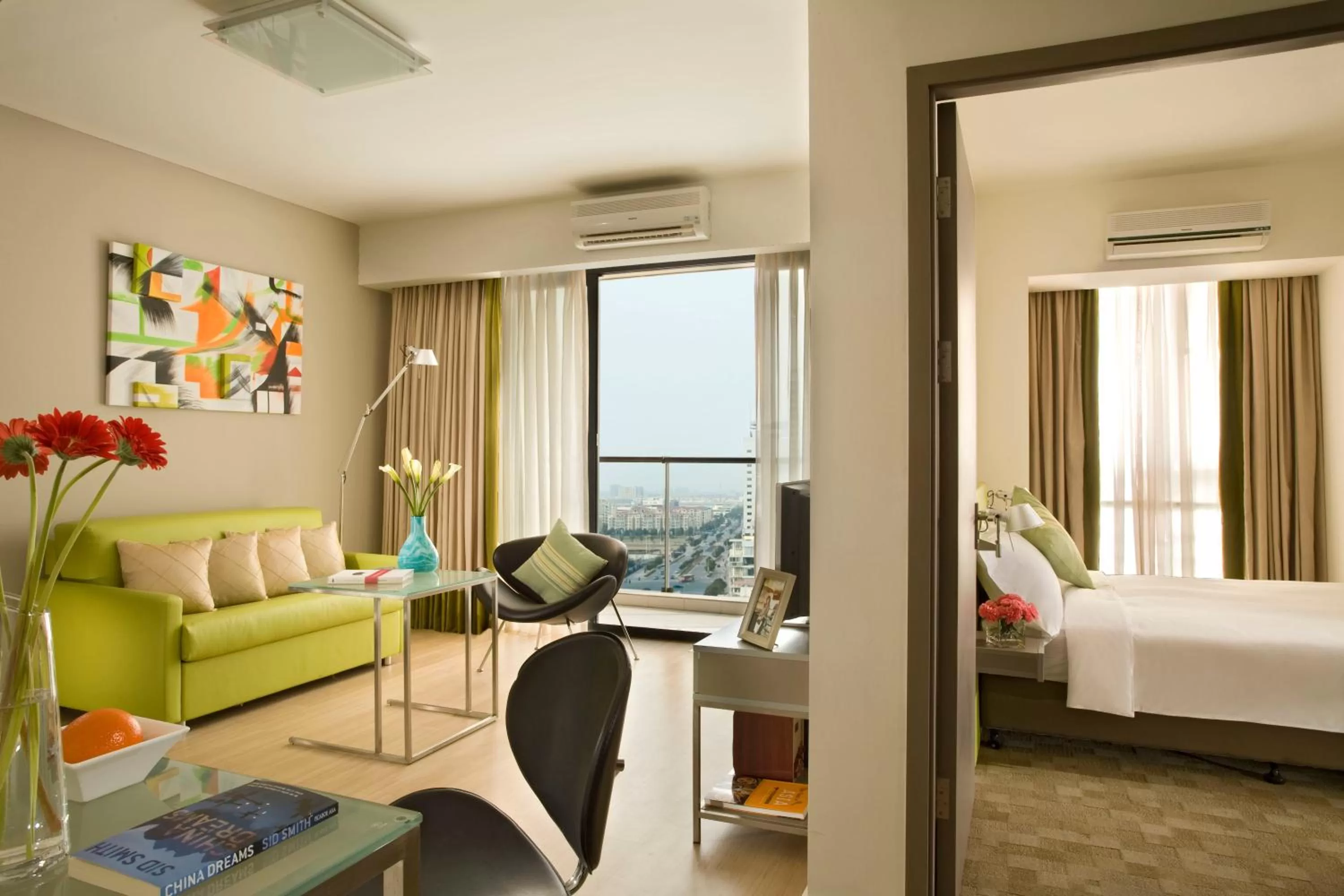 Living room, Bed in Citadines Xinghai Suzhou