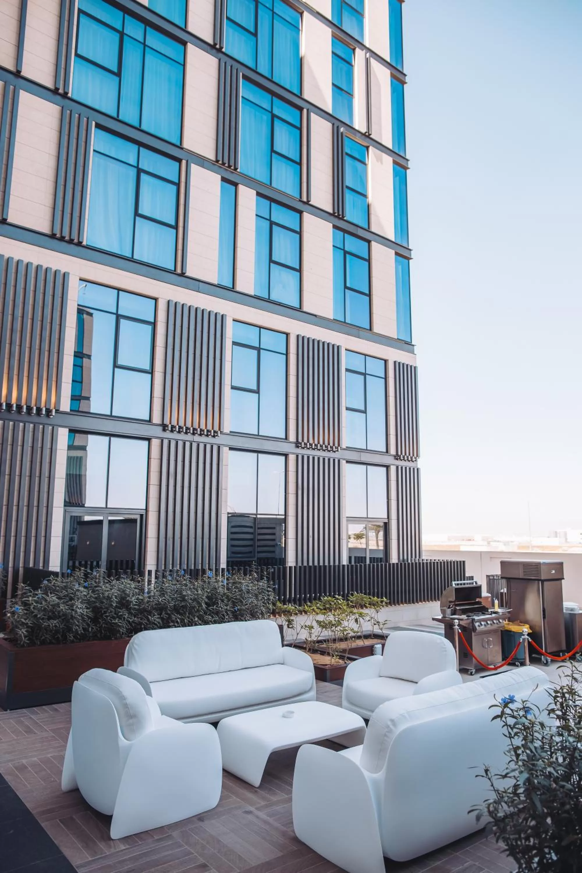 Patio in Staybridge Suites Dubai Al-Maktoum Airport by IHG