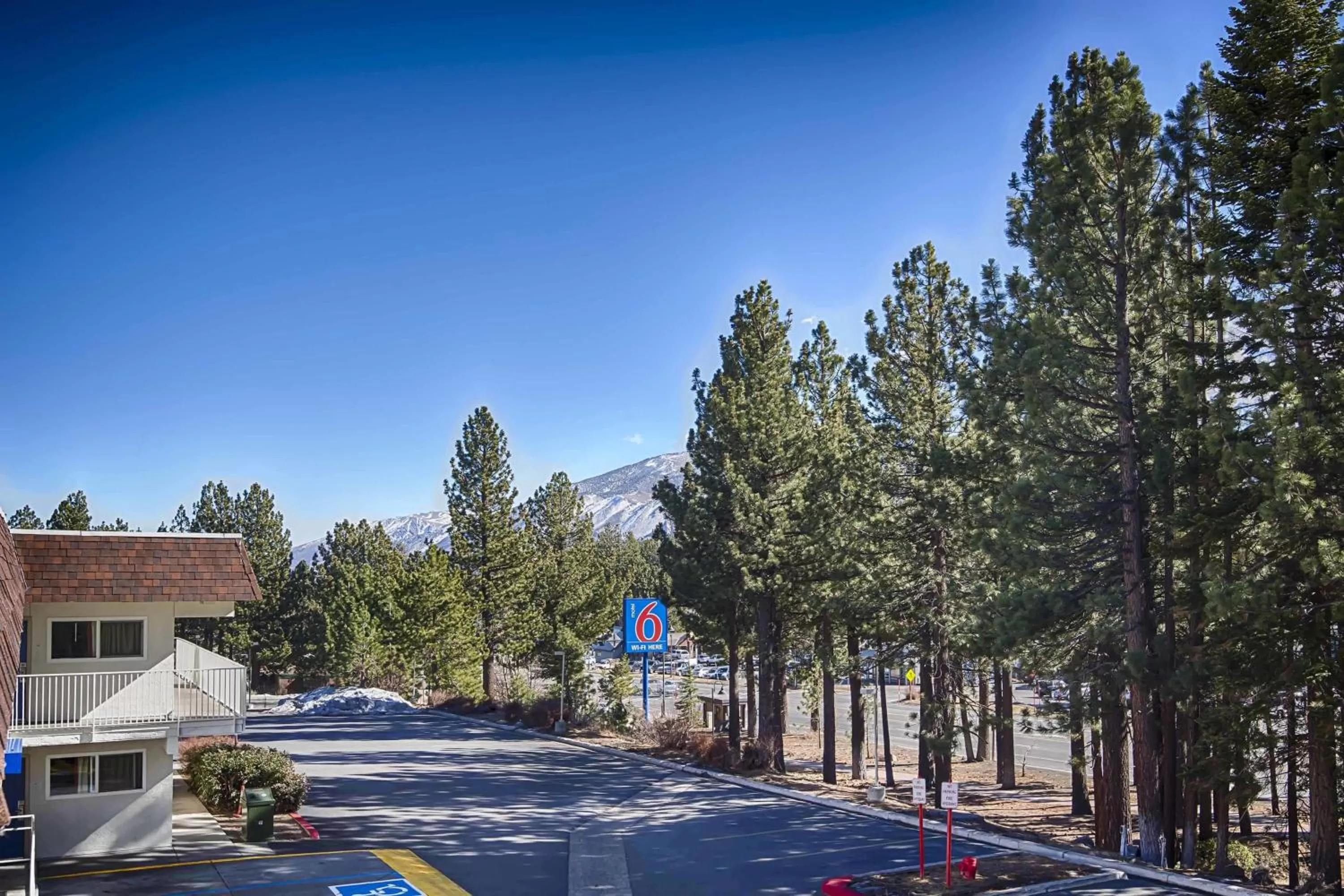 Facade/entrance in Motel 6-Mammoth Lakes, CA