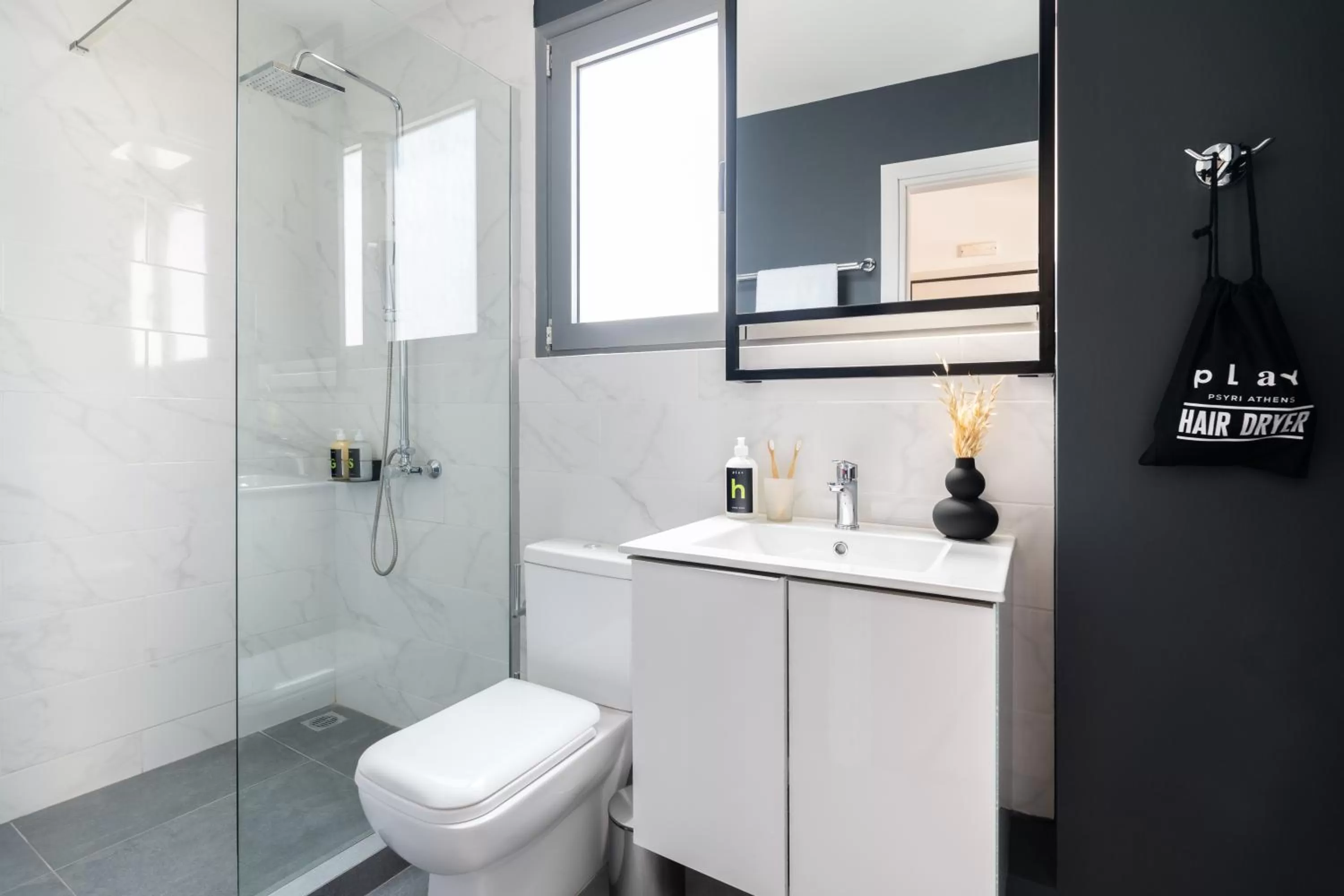 Bathroom in Play Psyri Athens a member of Brown Hotels