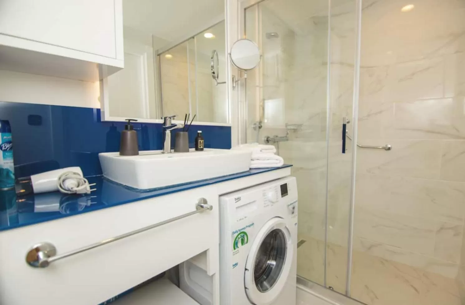 Shower, Bathroom in Luxury Sea View Aparthotel In Orbi City Batumi