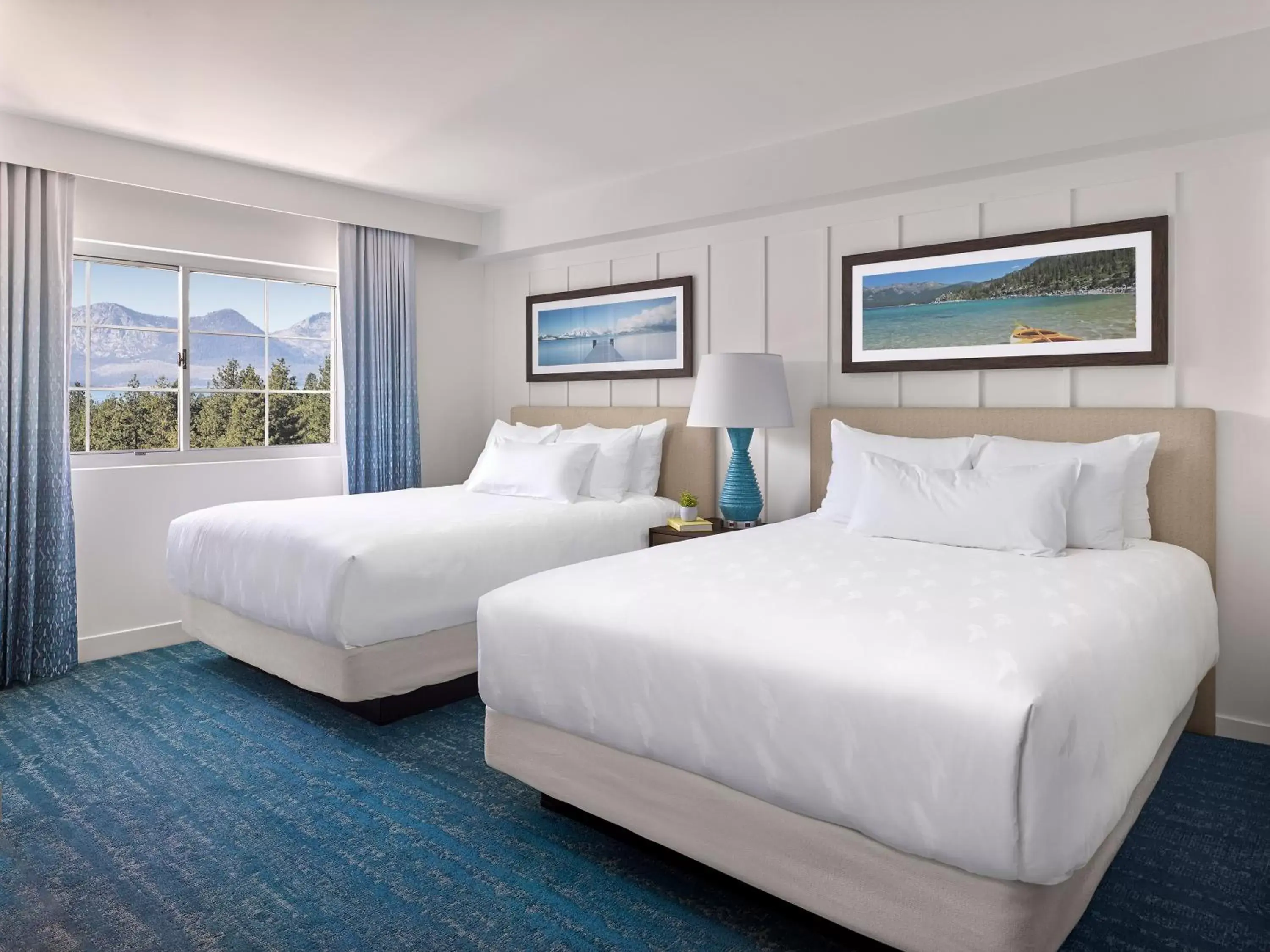 Bed in Lake Tahoe Resort Hotel