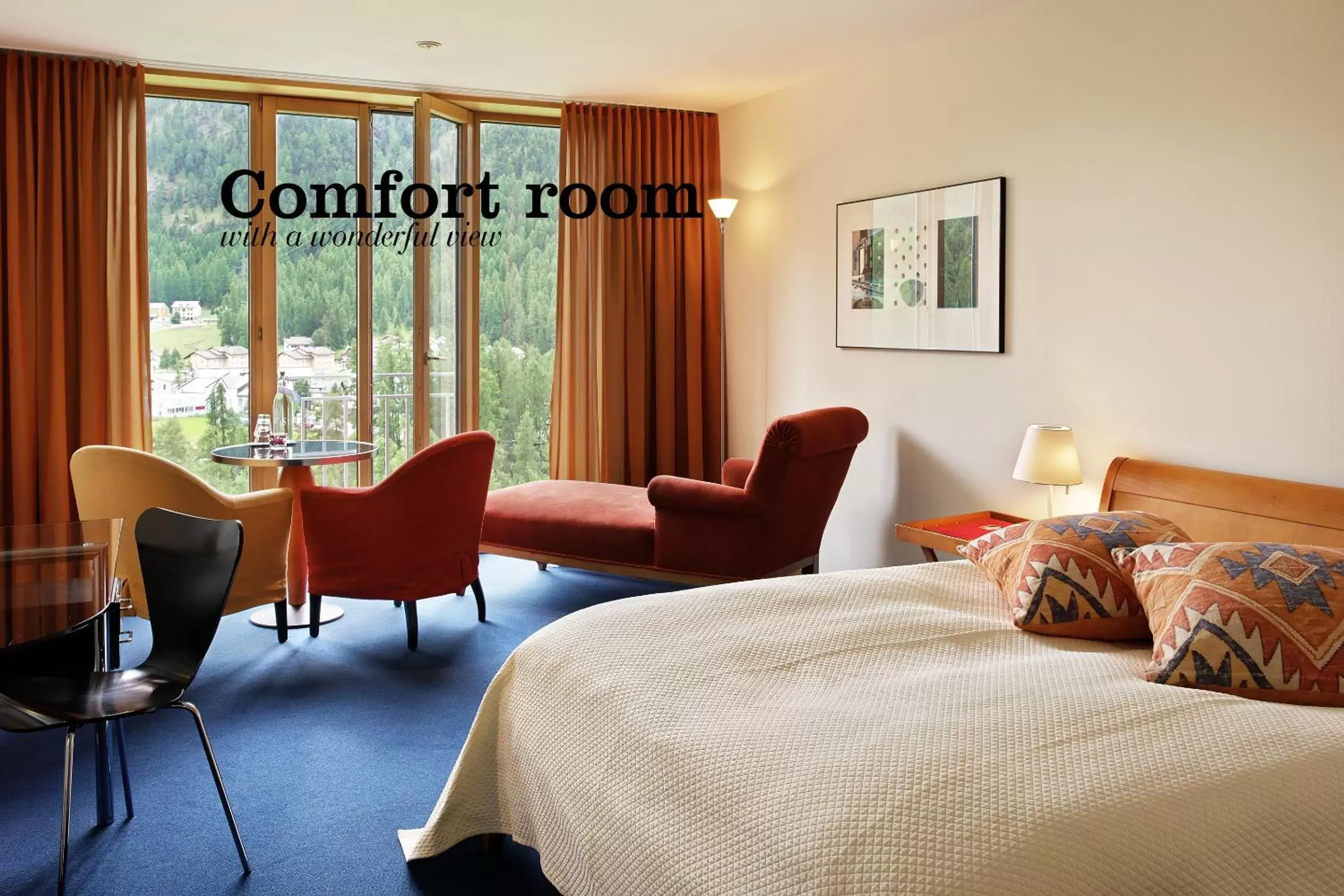 Comfort Room with South View in Hotel Saratz Pontresina