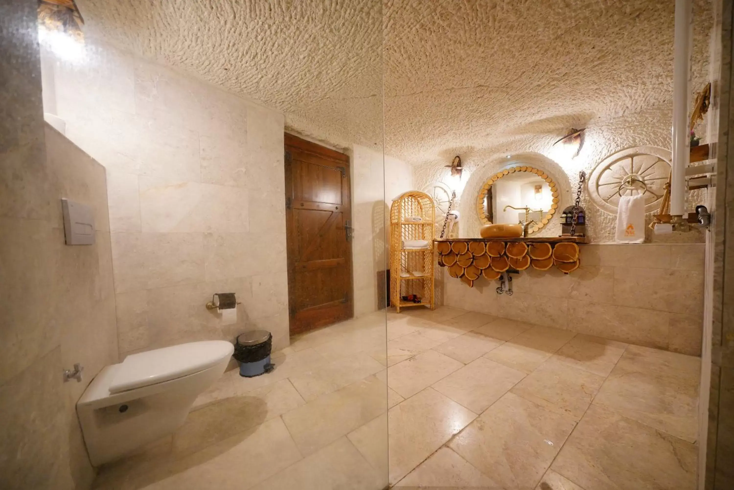 Shower, Bathroom in Cappadocia Nar Cave House & Hot Swimming Pool