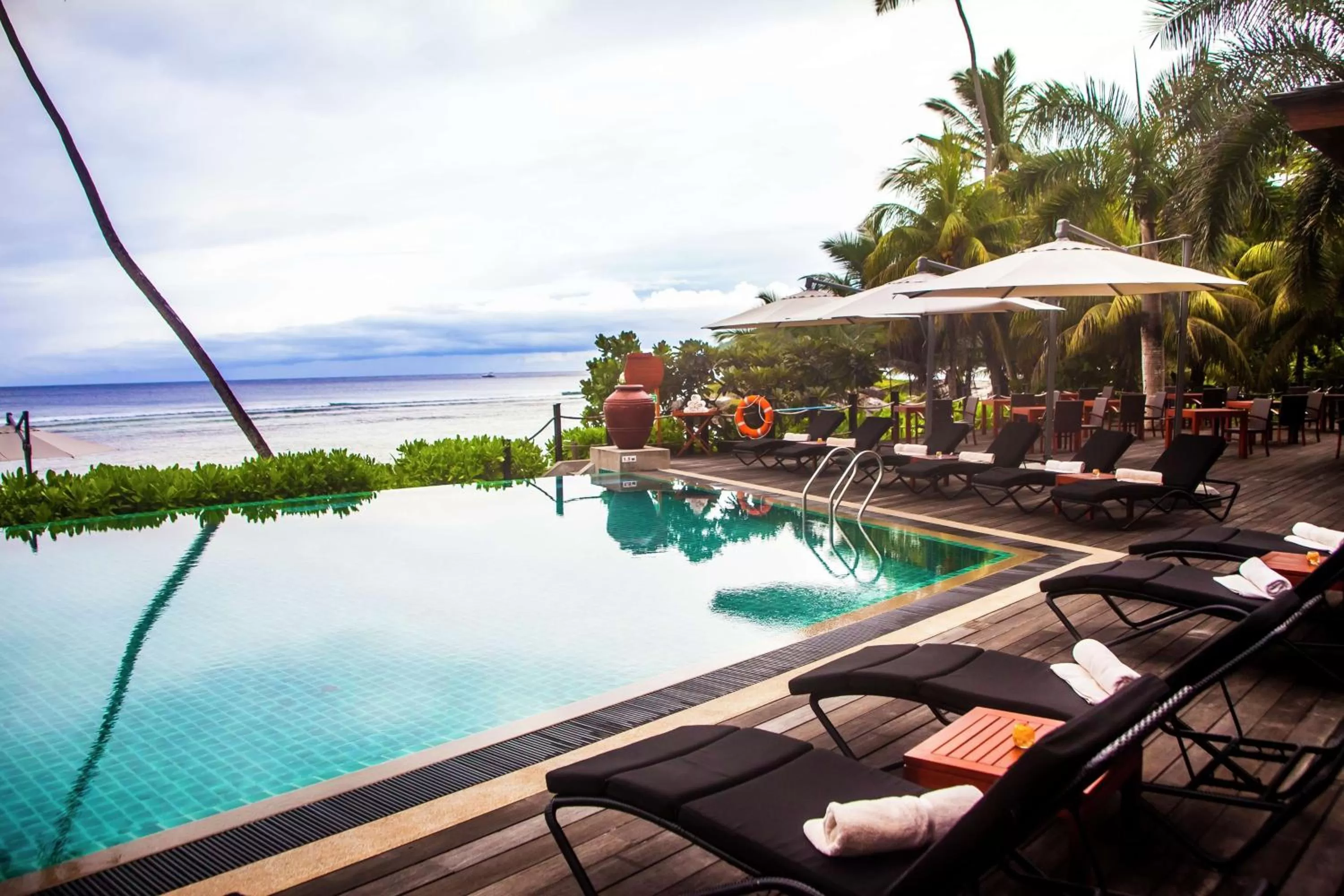 Pool view in DoubleTree by Hilton Seychelles Allamanda Resort & Spa