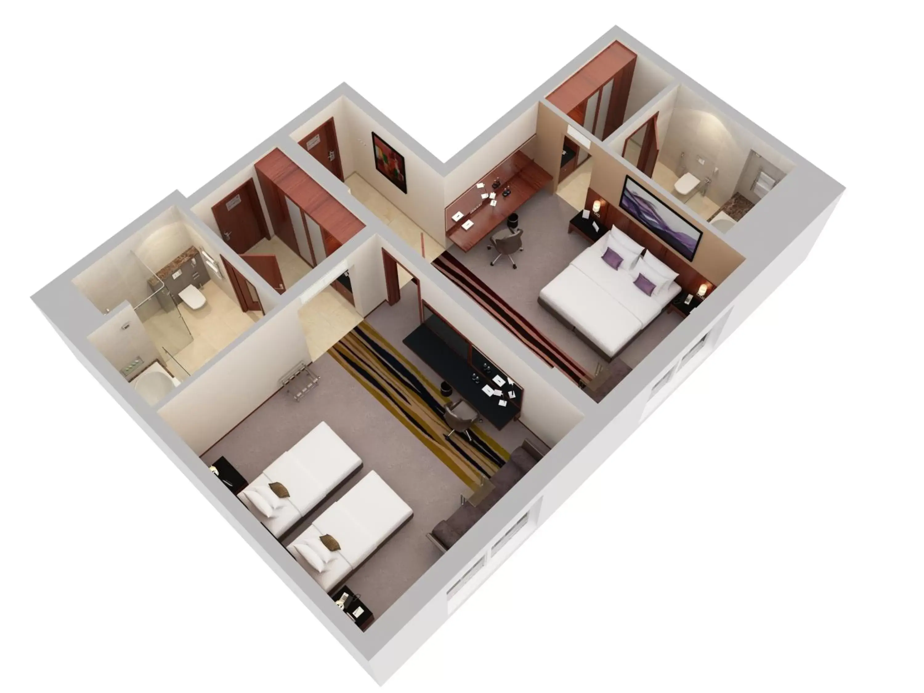 Photo of the whole room, Floor Plan in Flora Al Barsha Hotel At The Mall