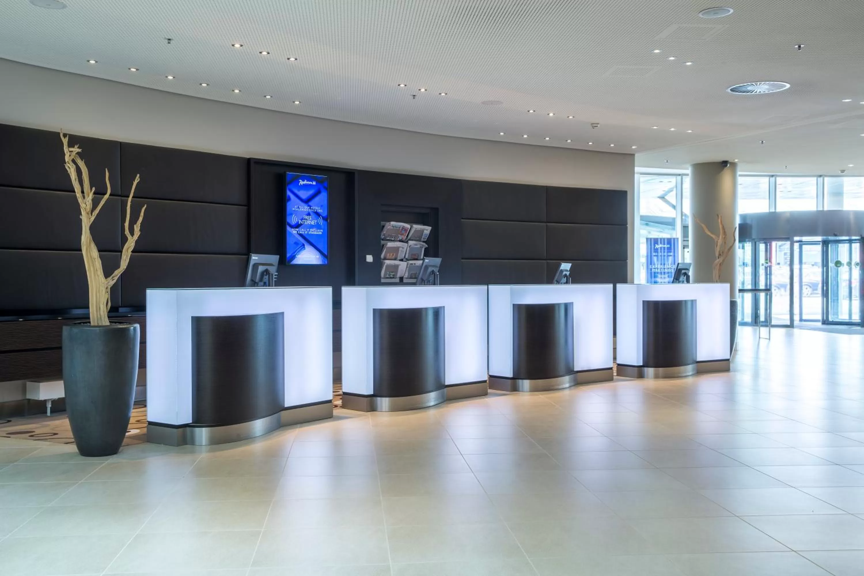 Lobby or reception in Radisson Blu Hotel, Hamburg Airport