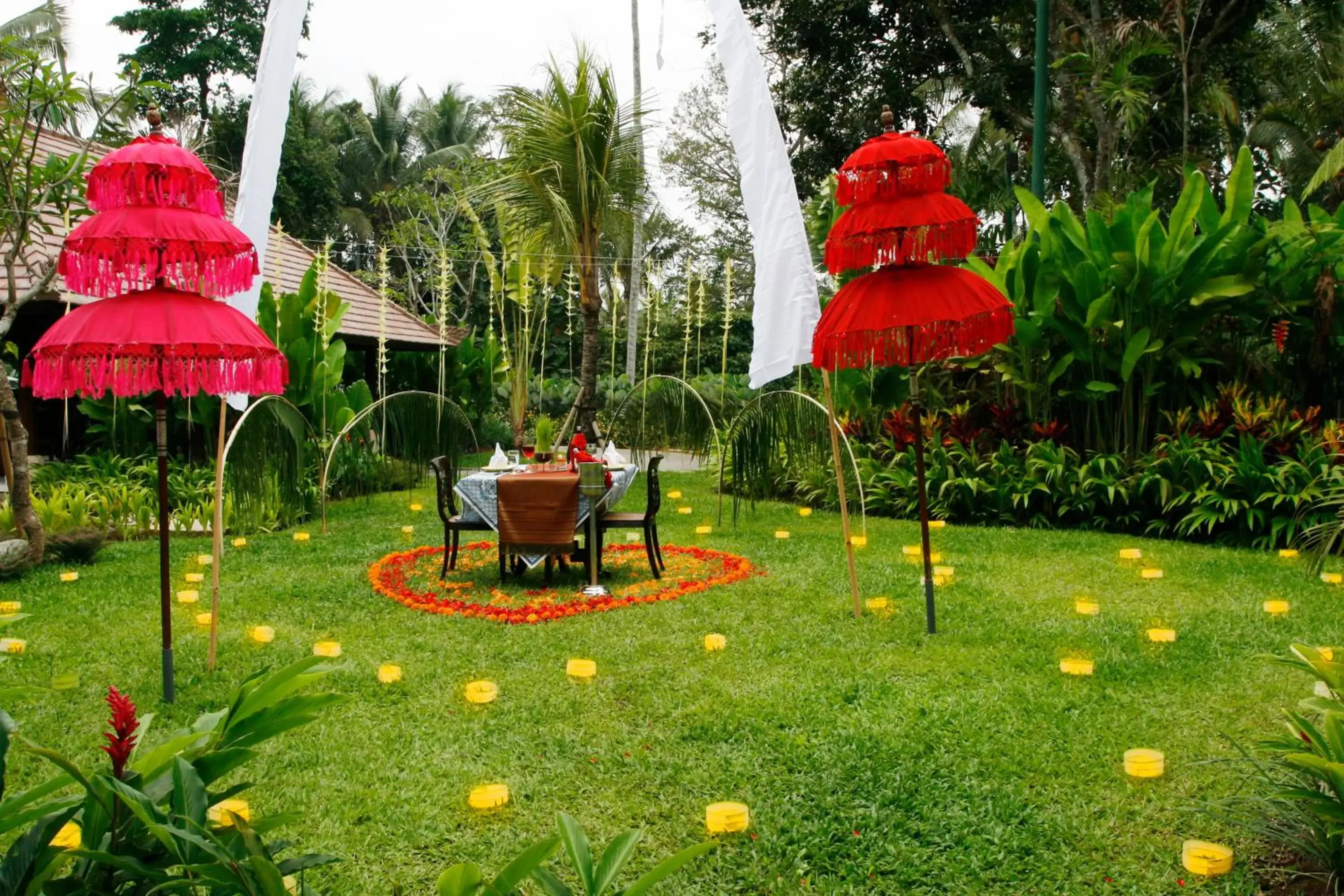 Dining area, Garden in BeingSattvaa Luxury Ubud - CHSE Certified