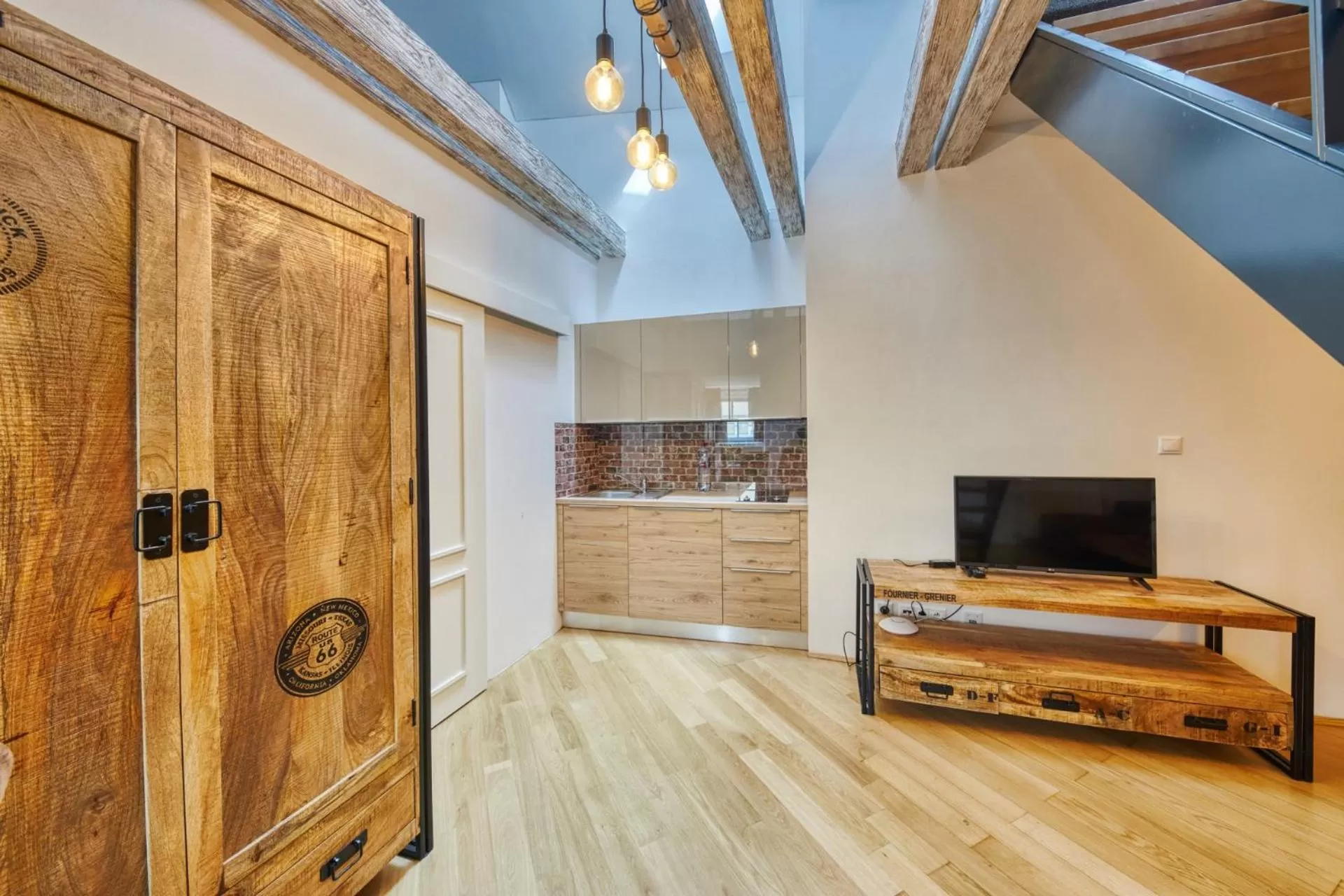 Kitchen or kitchenette in Aapartamentoos