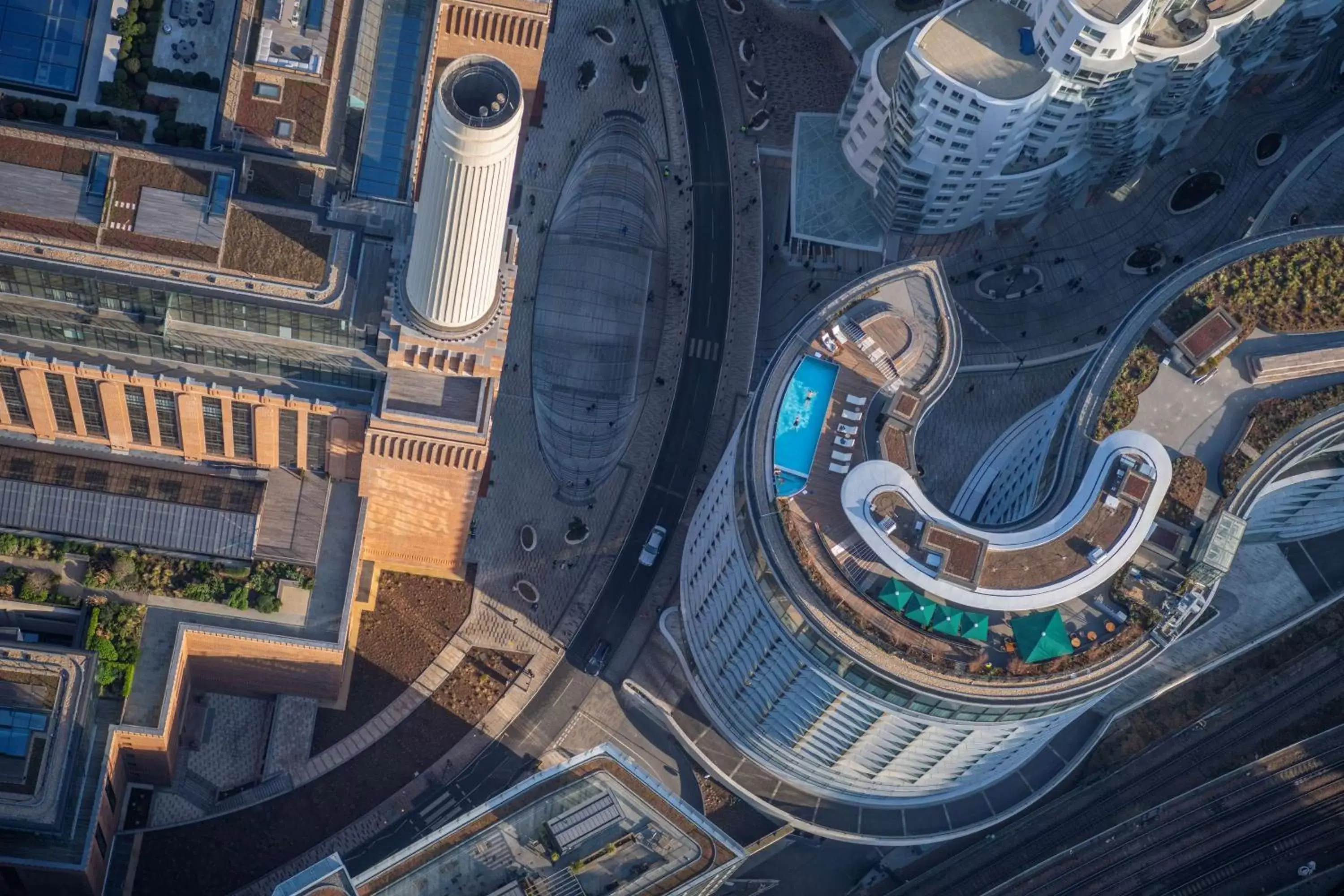 Property building, Bird's-eye View in art'otel London Battersea Power Station, Powered by Radisson Hotels