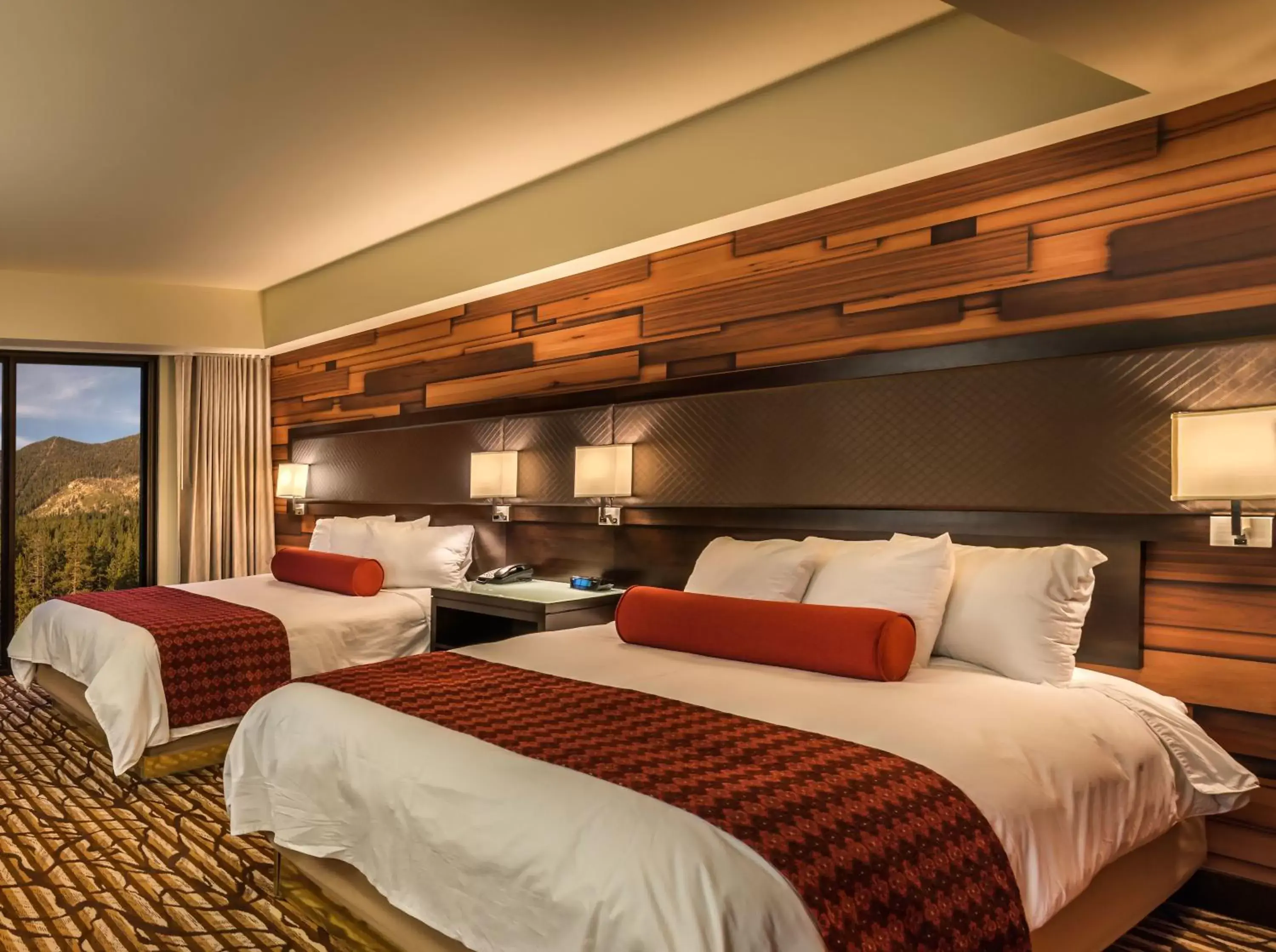 Bed in Bally's Lake Tahoe Casino Resort
