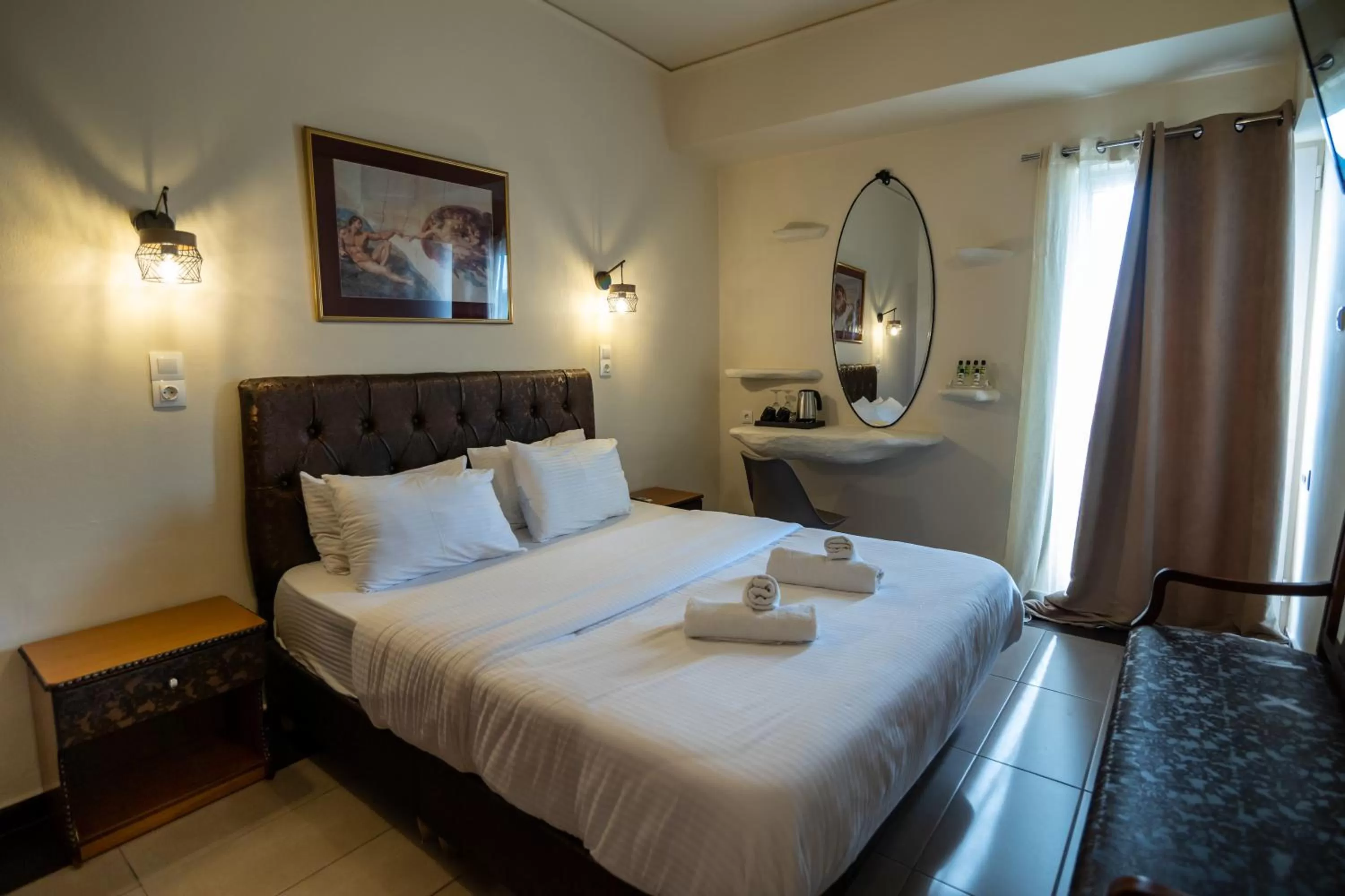 Bed in Votsalakia Hotel & Luxury Apartments