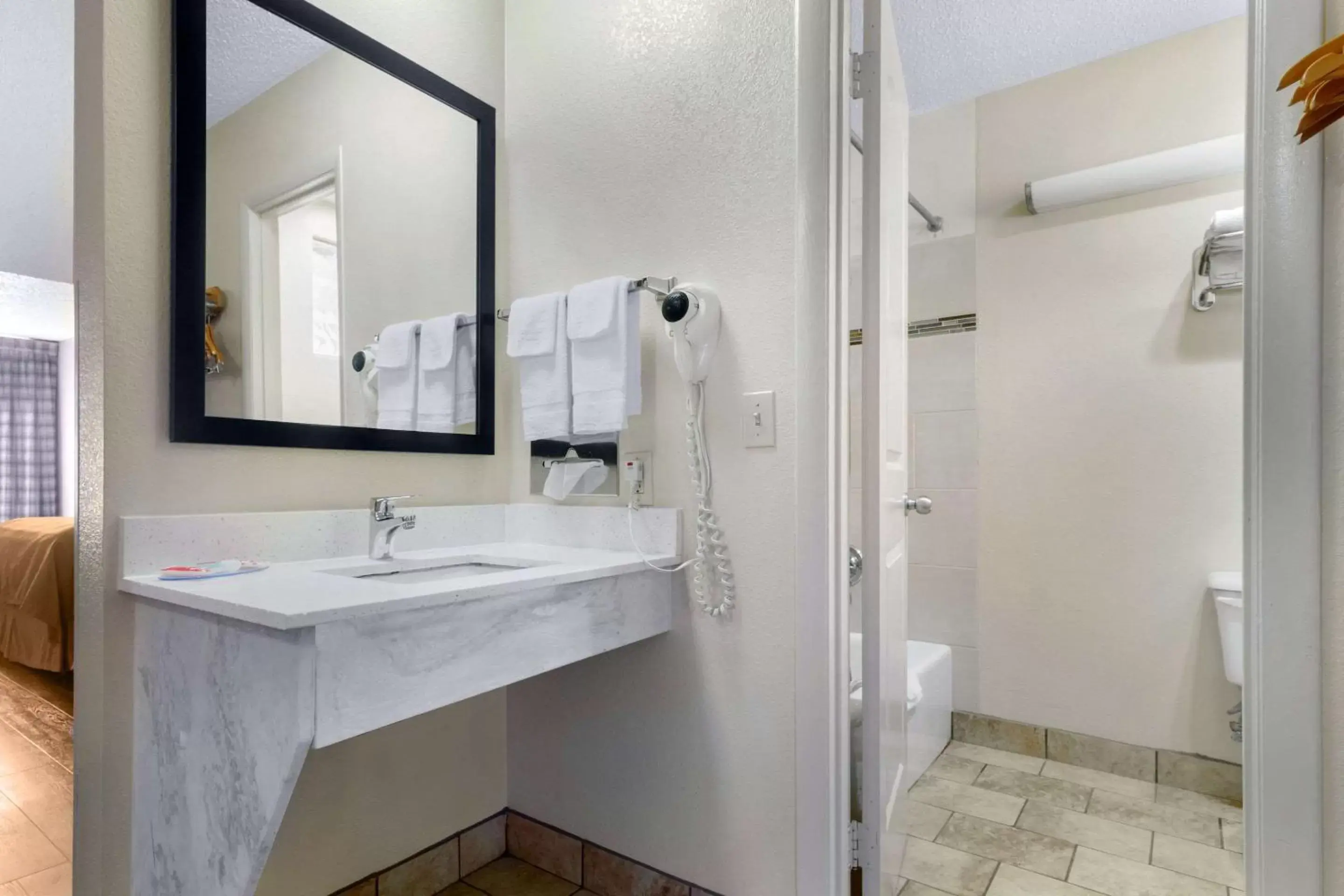 Bathroom in Econo Lodge Inn & Suites at the Convention Center