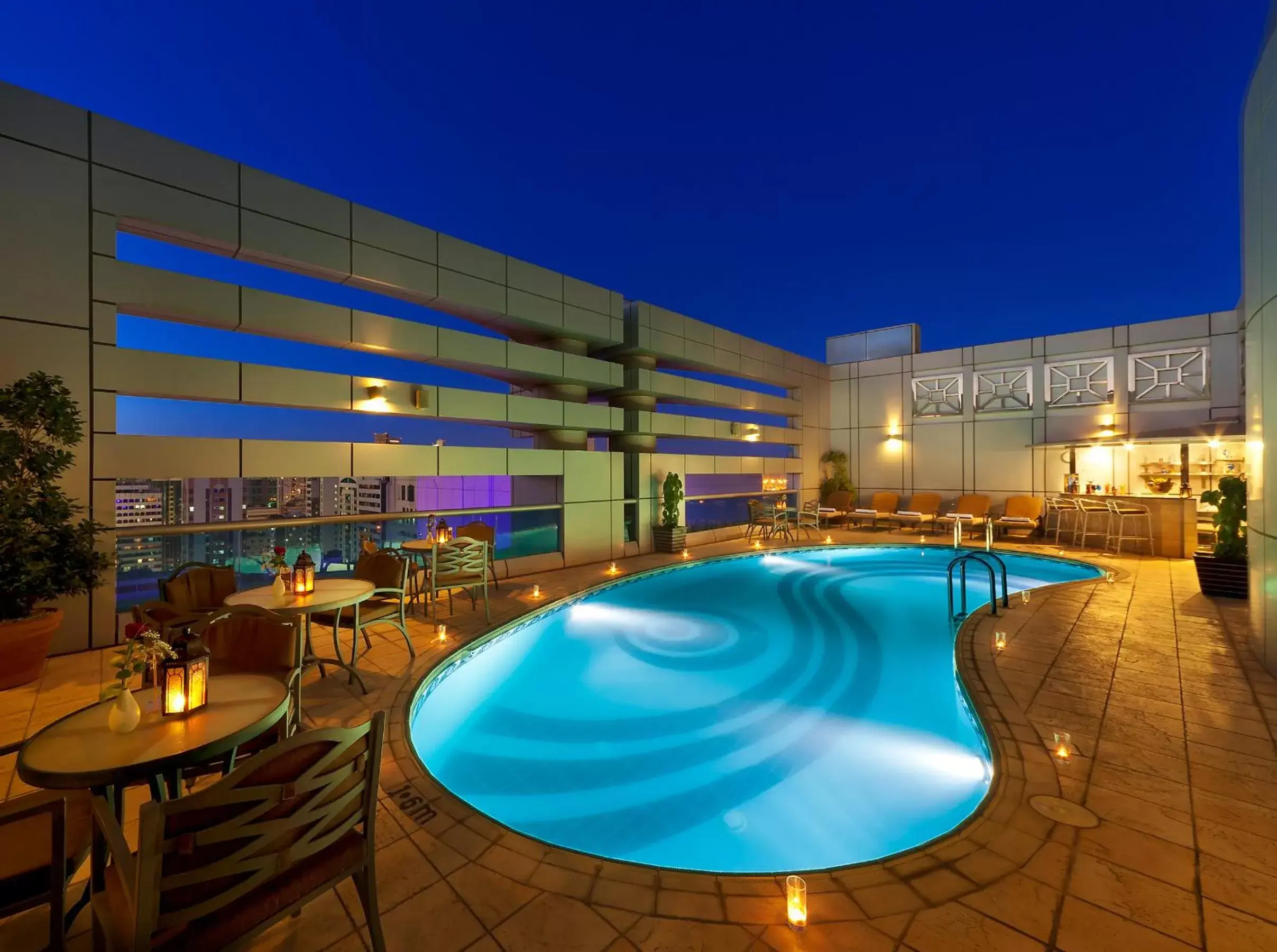 Night, Swimming Pool in Al Manzel Hotel Apartments
