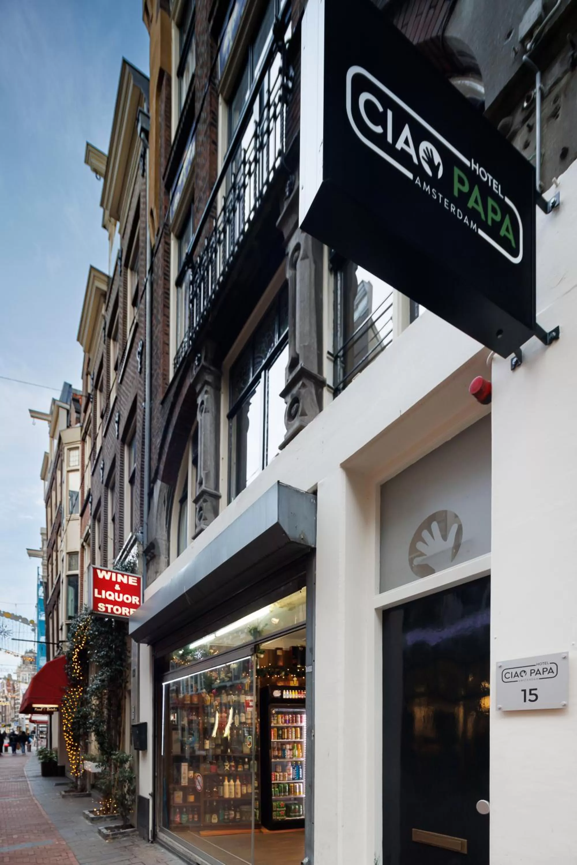 Property building in Ciao Papa Hotel Amsterdam Central Station