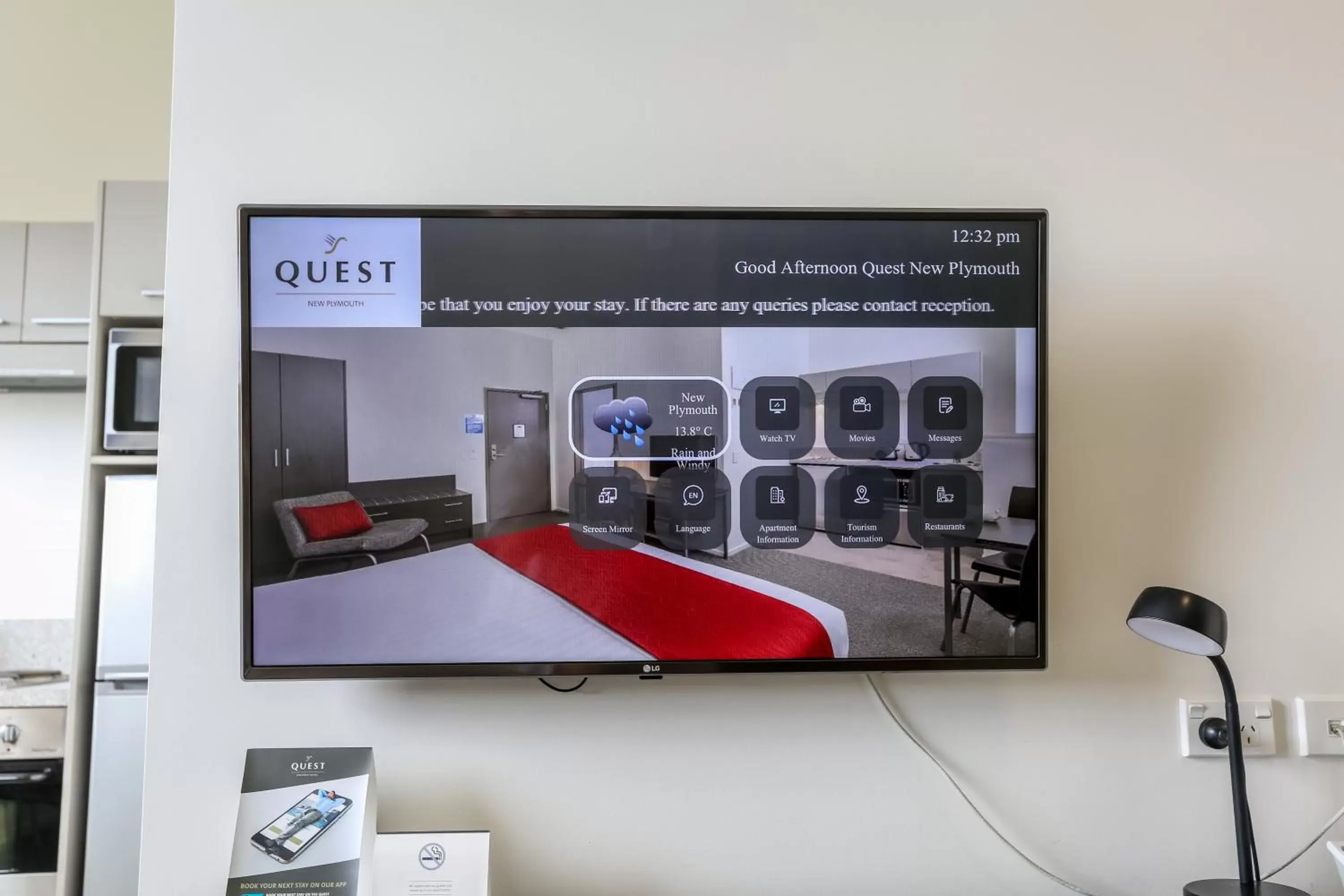 TV and multimedia, Floor Plan in Quest New Plymouth Serviced Apartments