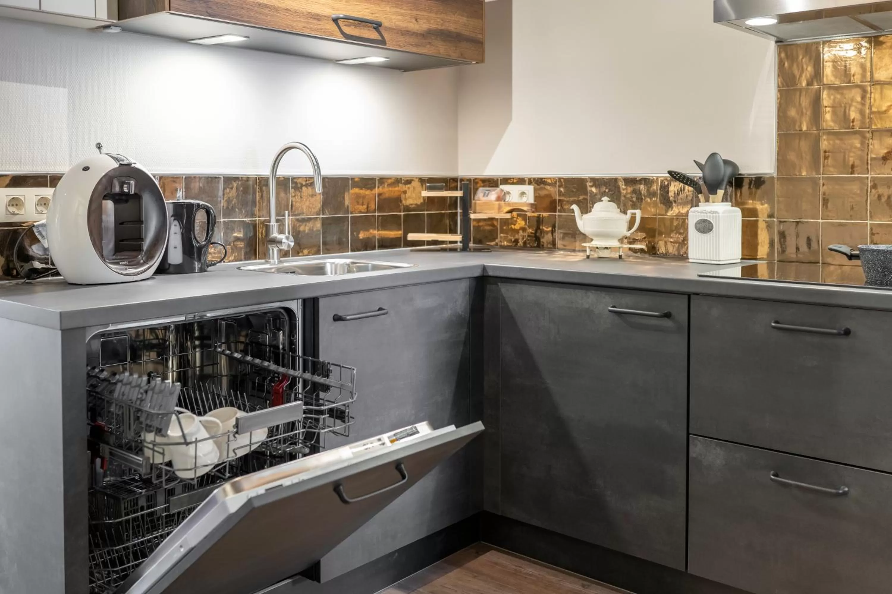 Coffee/tea facilities, Kitchen/Kitchenette in B&B de Ster van Dwingeloo