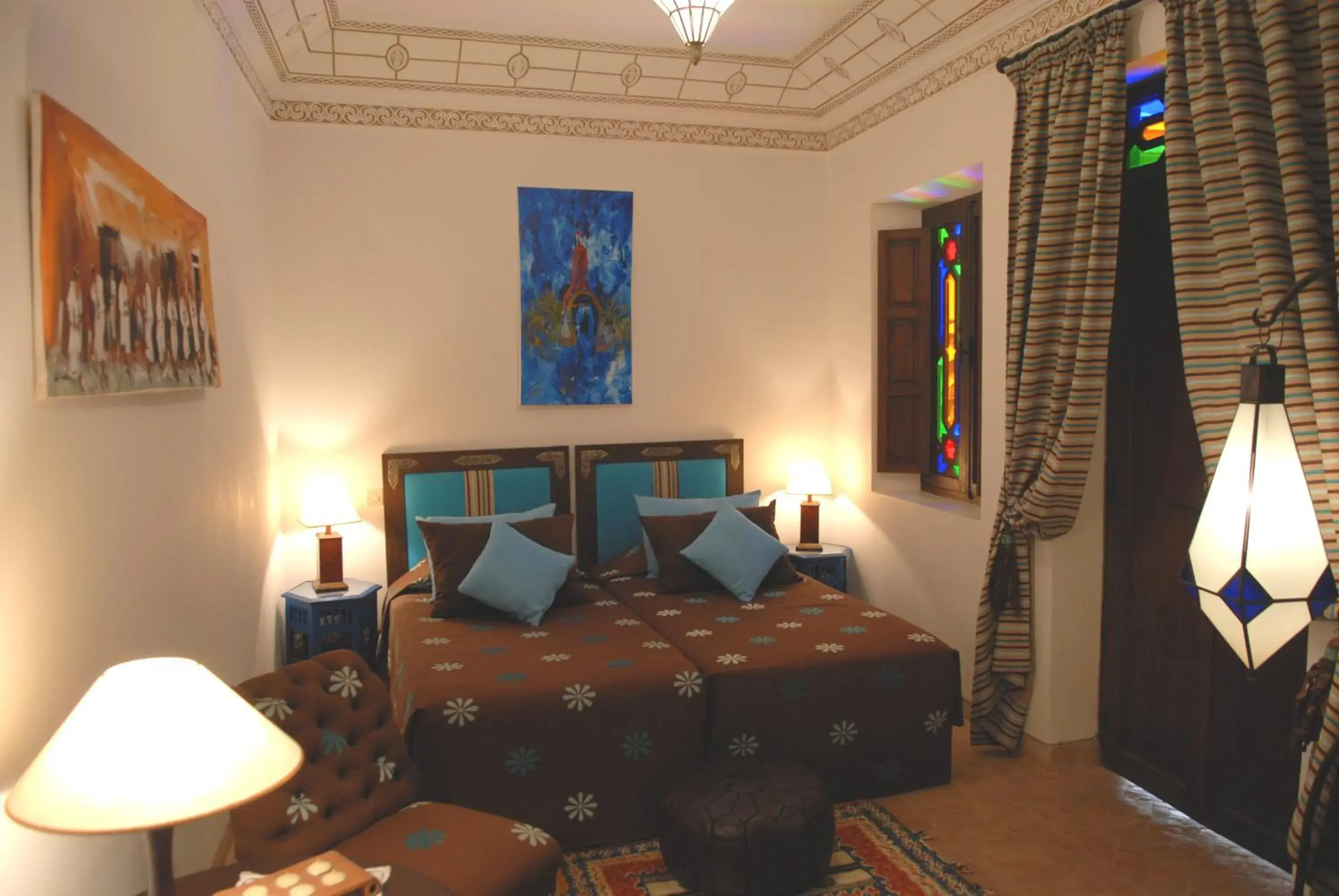 Bed in Riad Aubrac