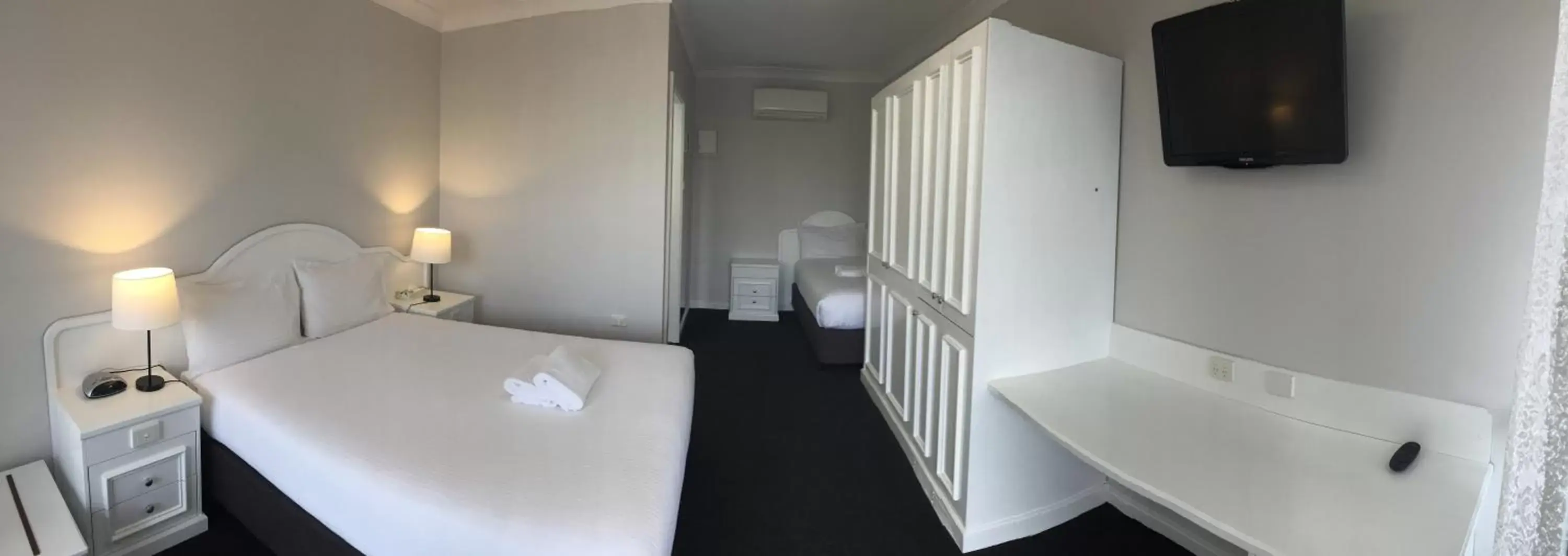 Bed in Hilton Motel
