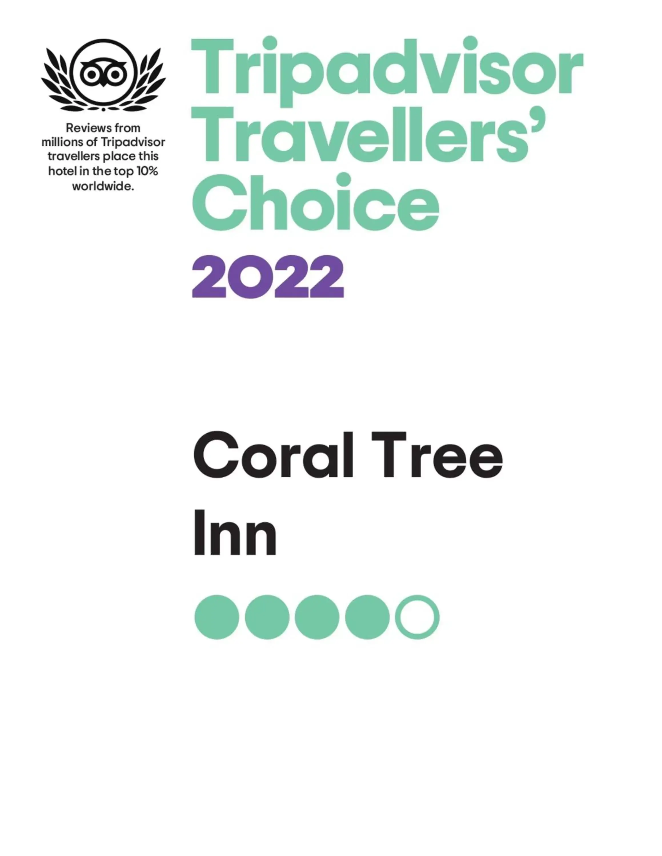 Certificate/Award in Coral Tree Inn