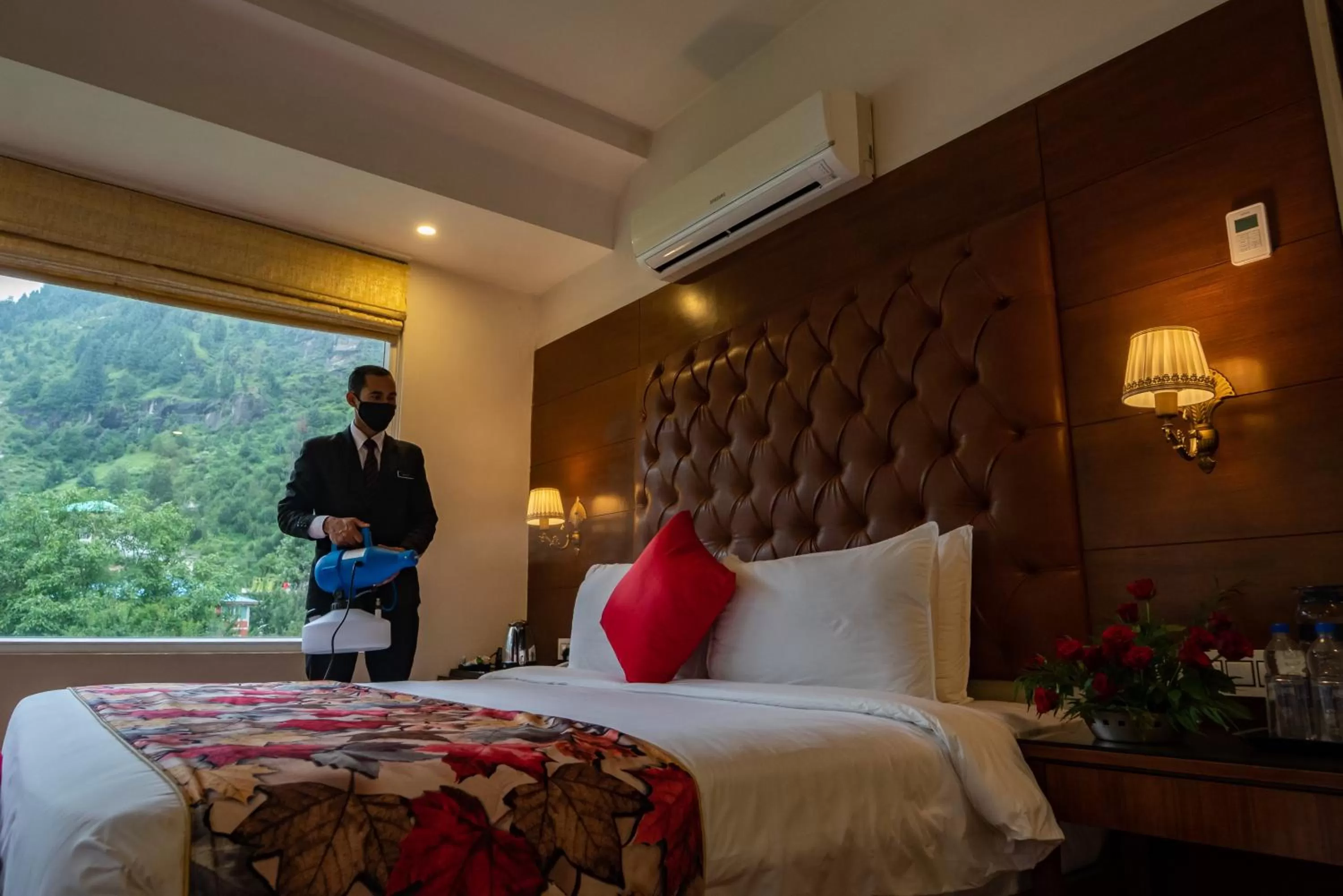 Bed in The Allure Grand Resort -A Majestic Riverside Retreat