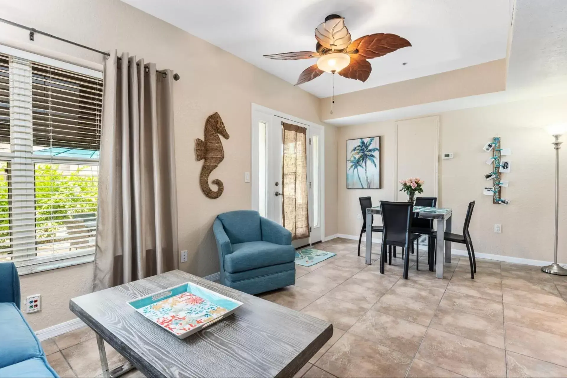 Living room, Seating Area in The Ringling Beach House