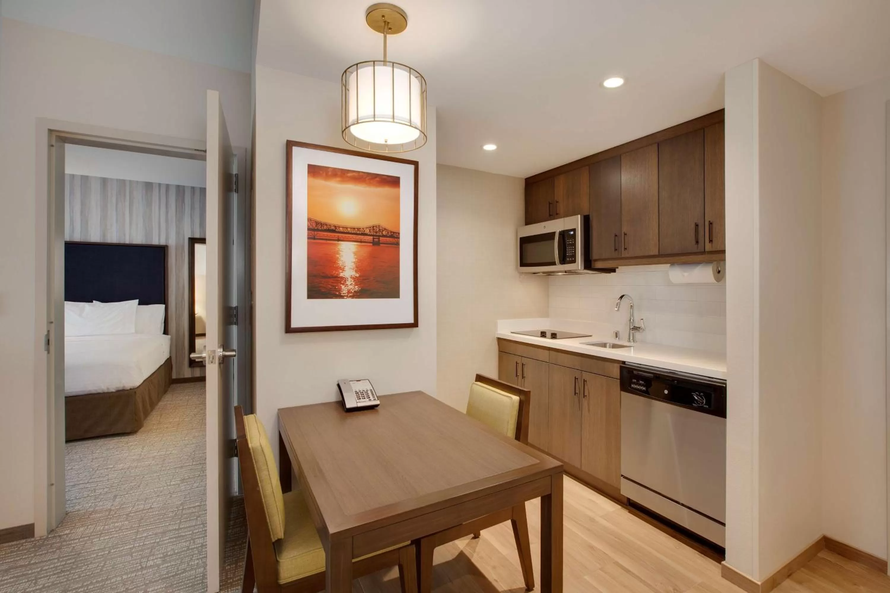 Living room, Bed in Homewood Suites By Hilton Louisville Downtown