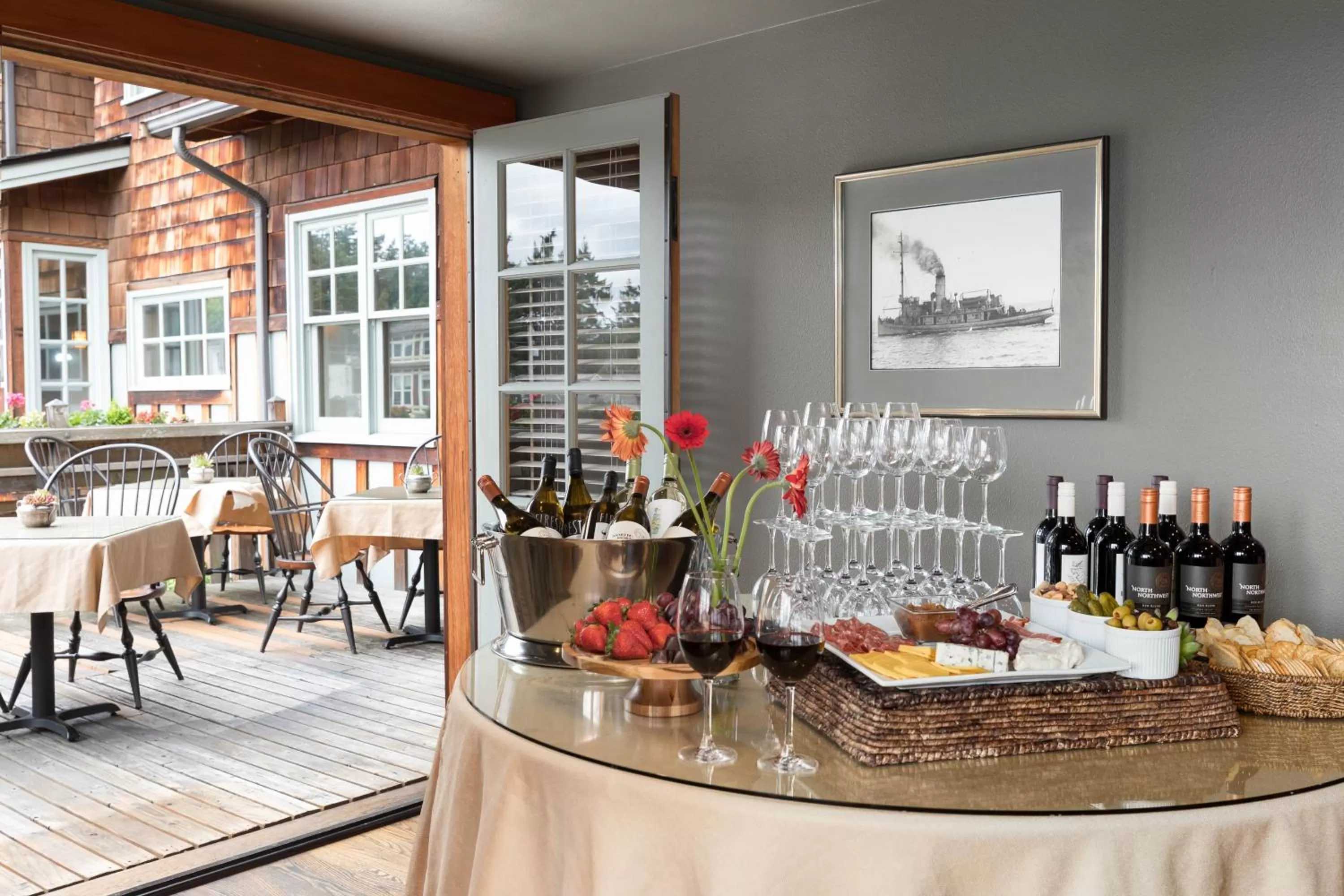 Patio in La Conner Channel Lodge