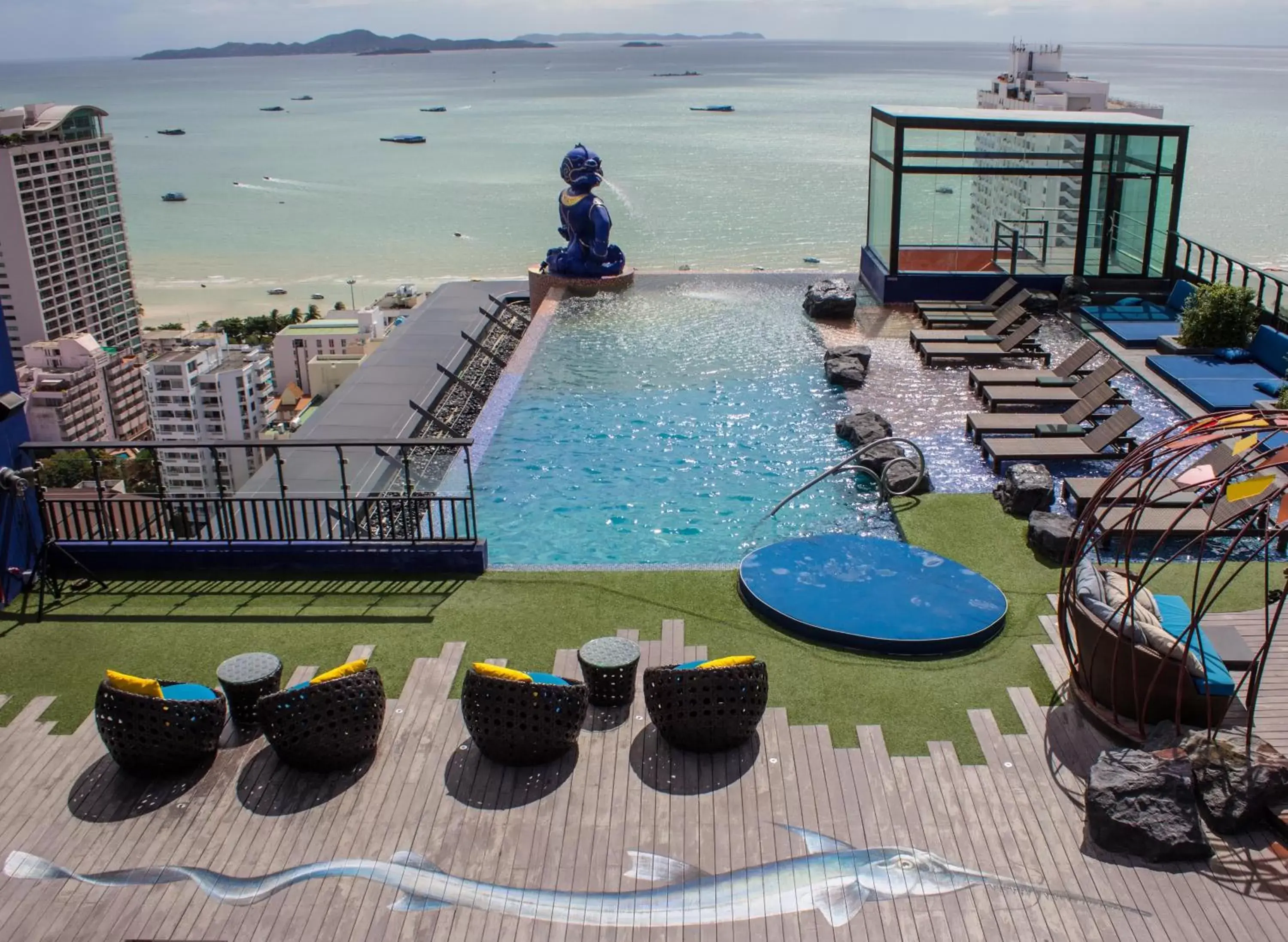 Bird's eye view, Pool View in Siam@Siam Design Hotel Pattaya