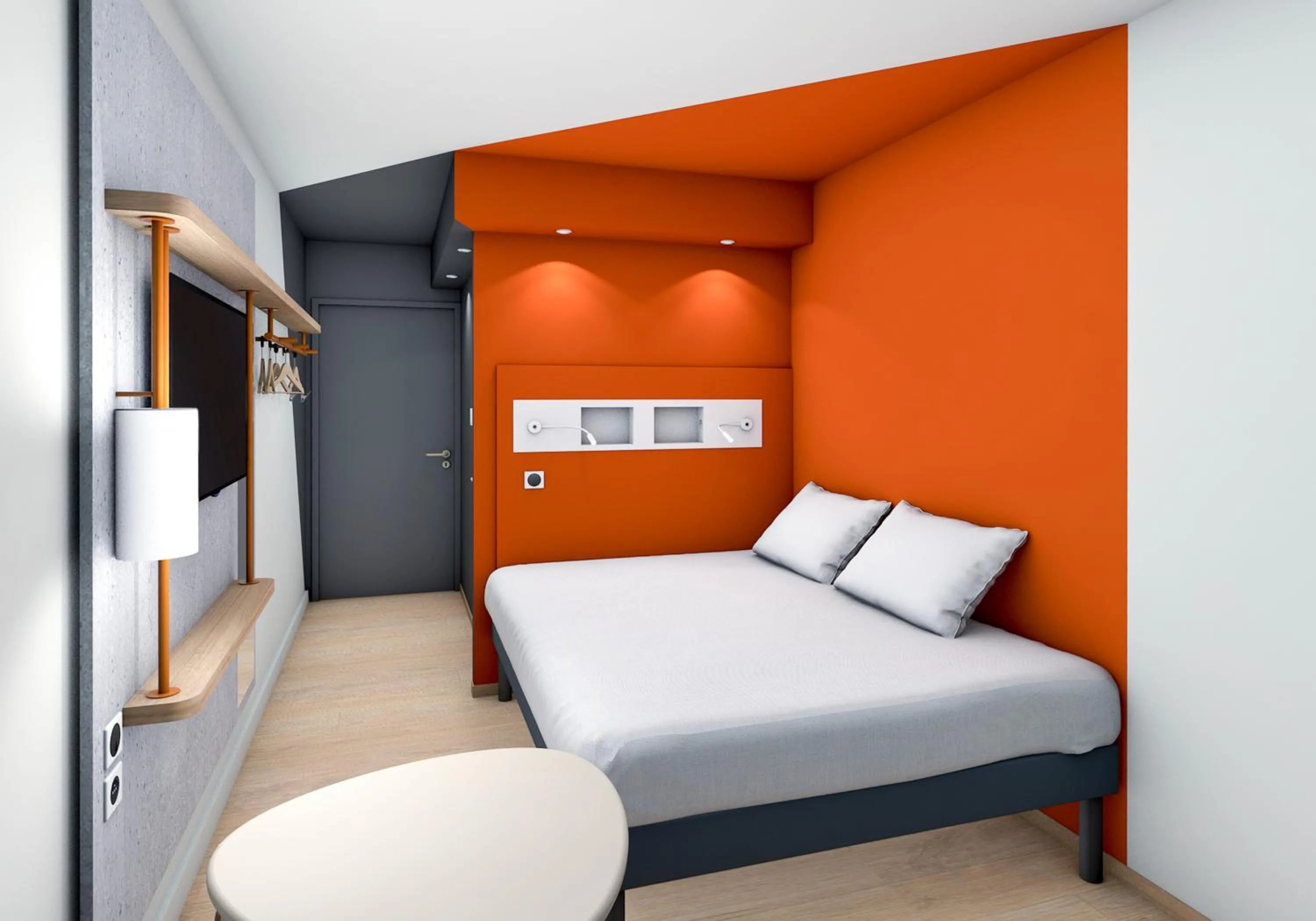 Bedroom, Bed in ibis budget Stein Maastricht