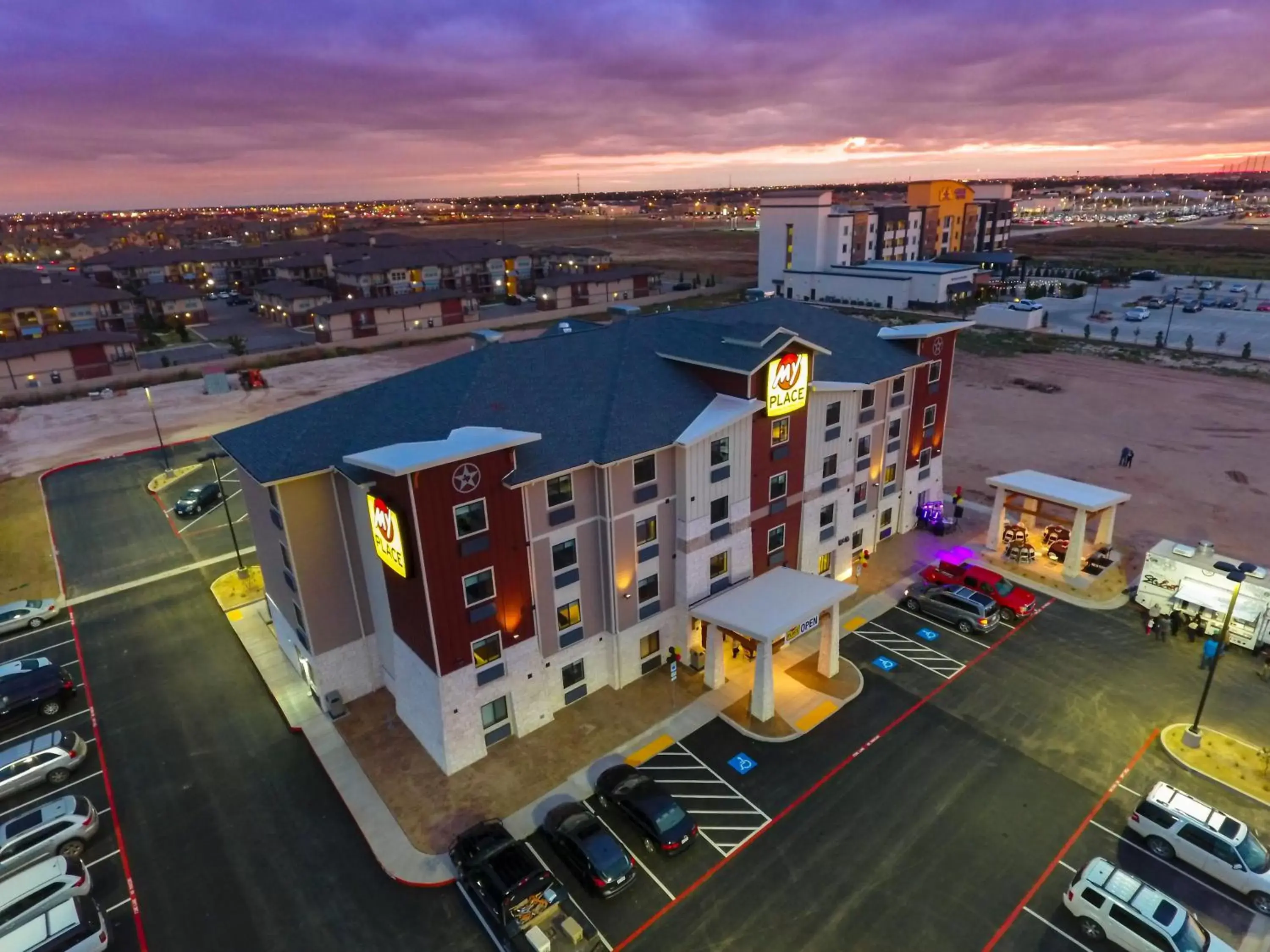 Property building, Bird's-eye View in My Place Hotel-Lubbock, TX