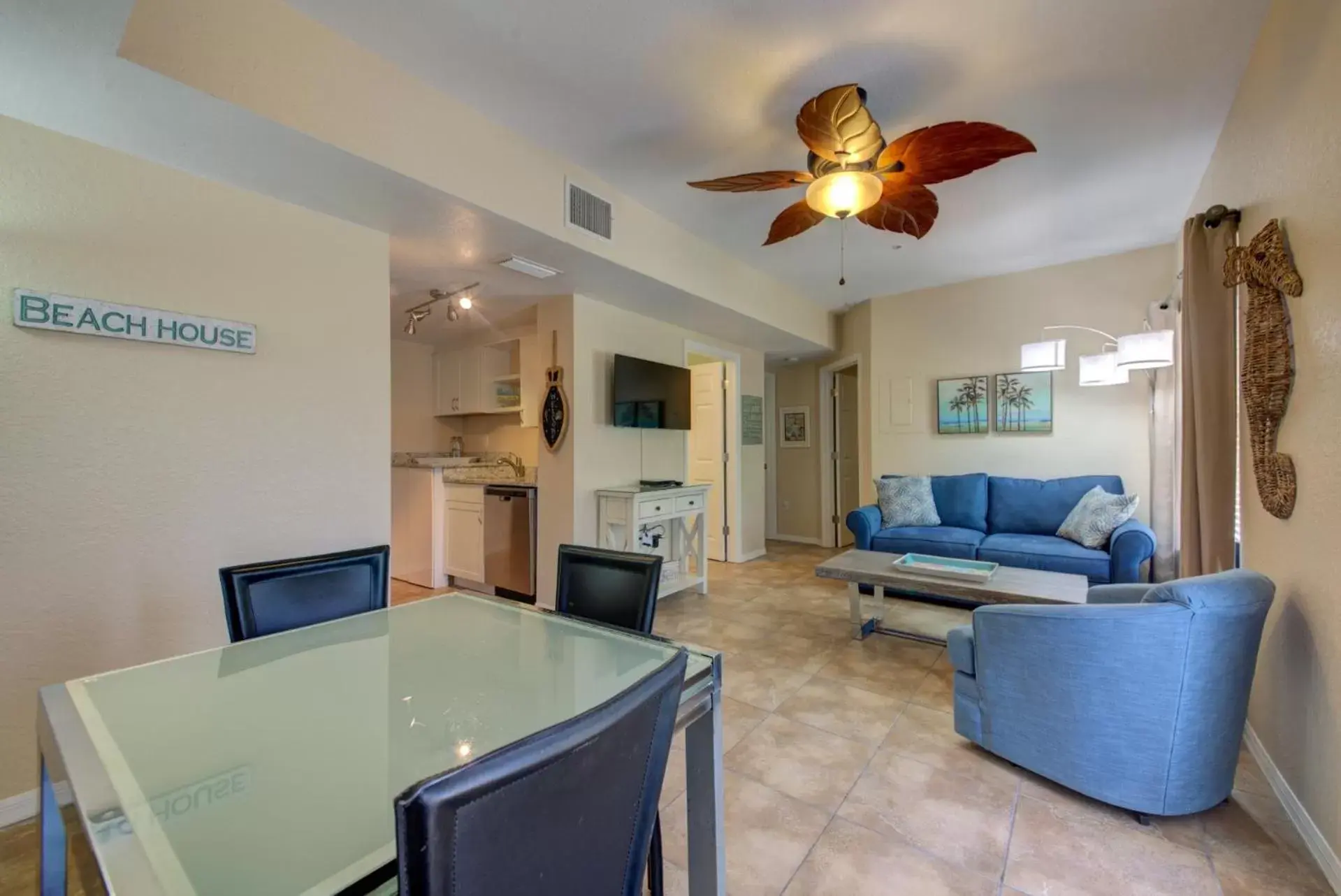 Seating area in The Ringling Beach House