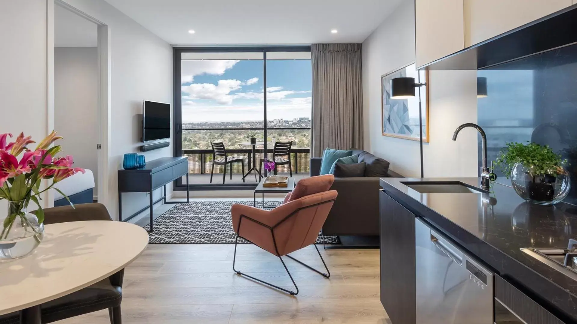 Living room in Avani Melbourne Box Hill Residences