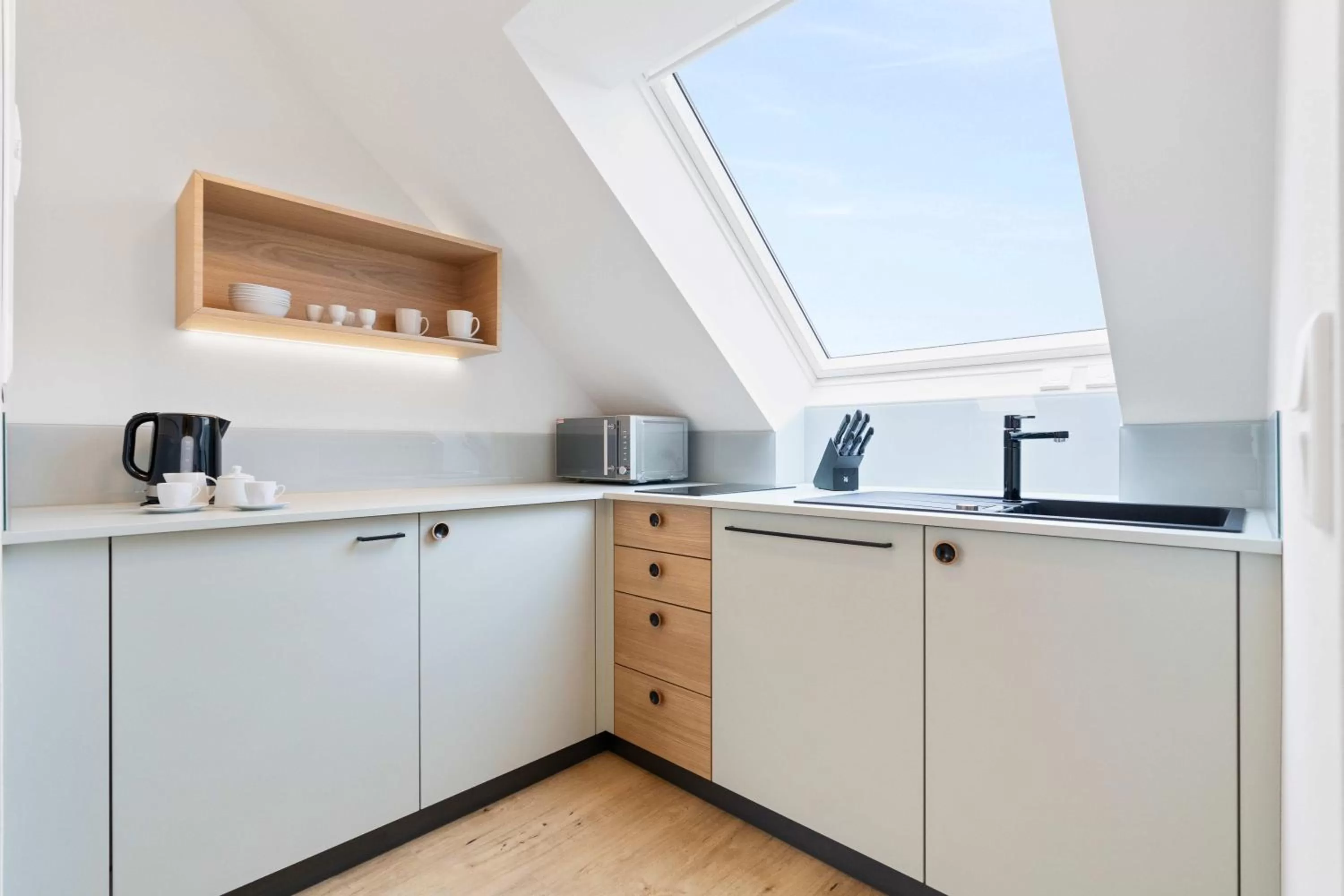 Kitchen or kitchenette in Hotel Garni Traube