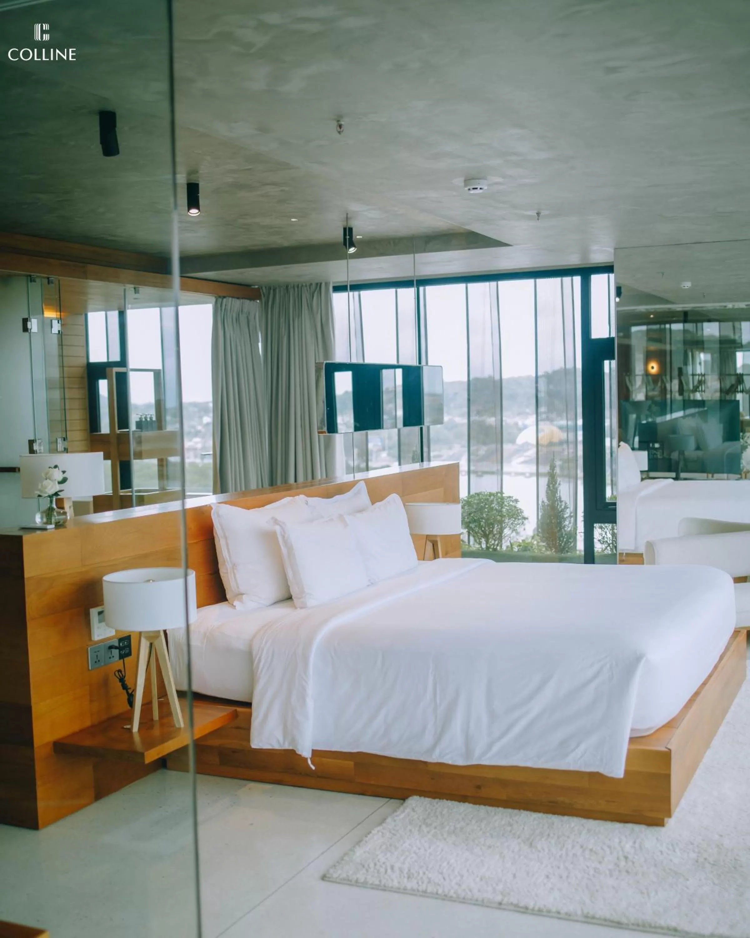 View (from property/room), Bed in Colline Dalat