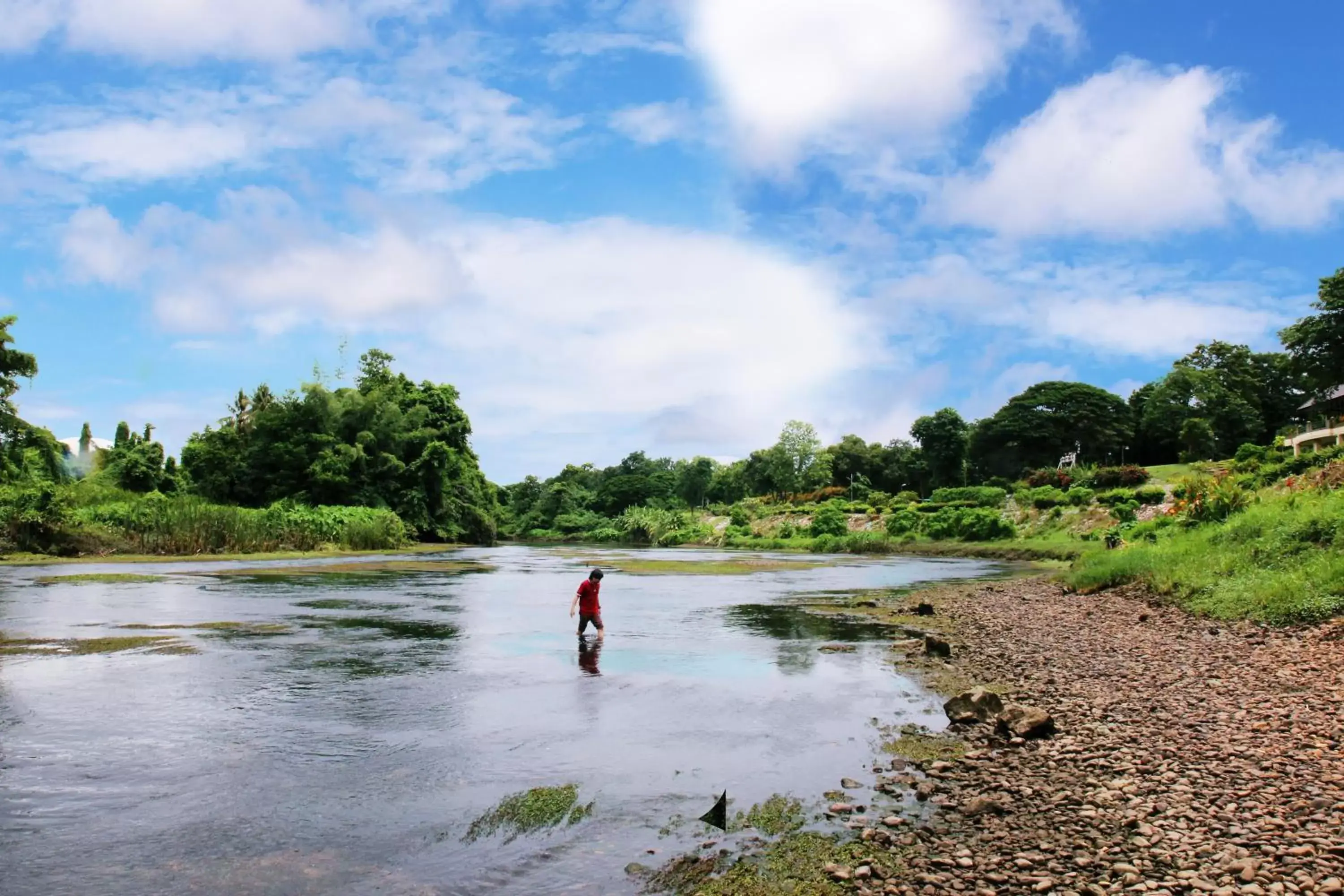 People, Beach in Aekpailin River Kwai Resort