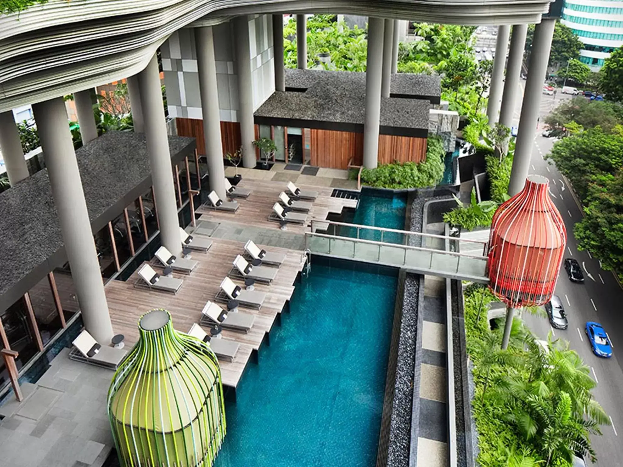 Balcony/Terrace, Pool View in PARKROYAL COLLECTION Pickering, Singapore