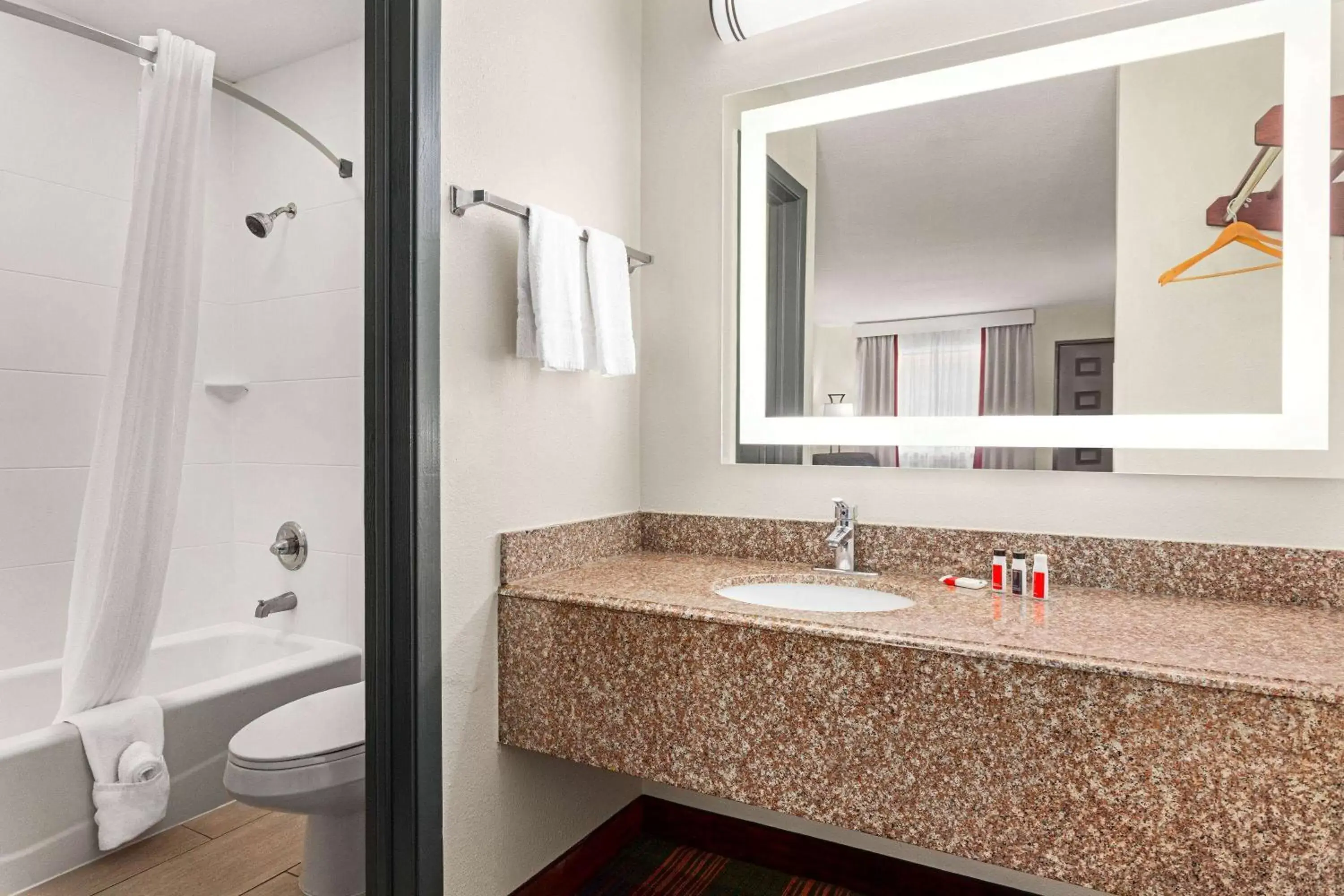 Shower, Bathroom in Ramada by Wyndham San Antonio Near SeaWorld - Lackland AFB