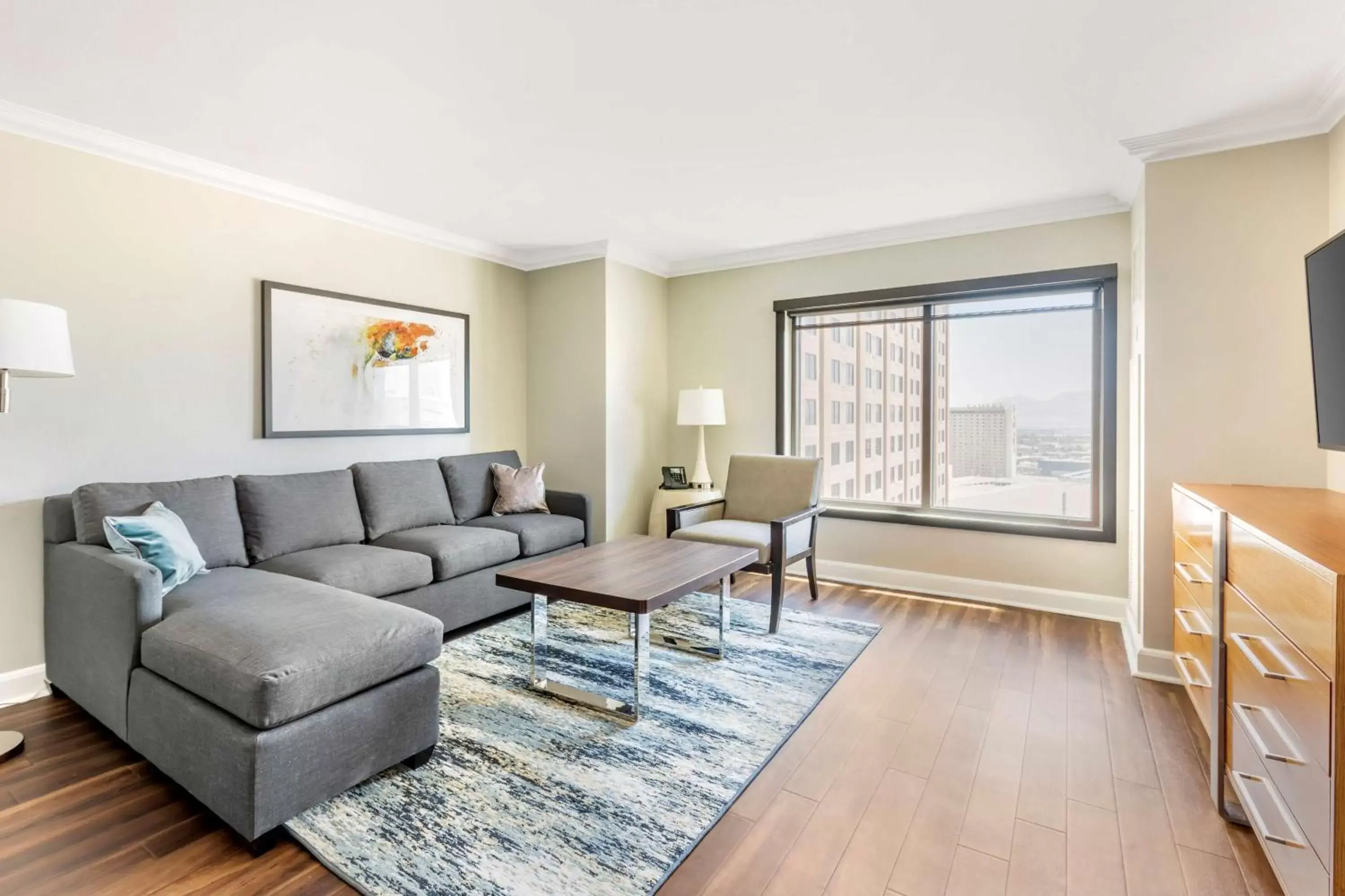 Living room, Seating Area in Hilton Grand Vacations Club on the Las Vegas Strip