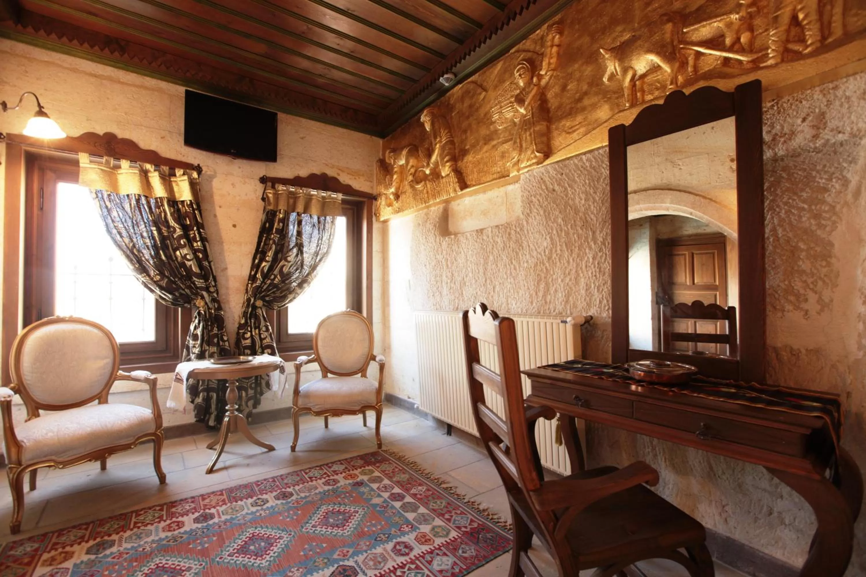 Seating area in Miras Hotel