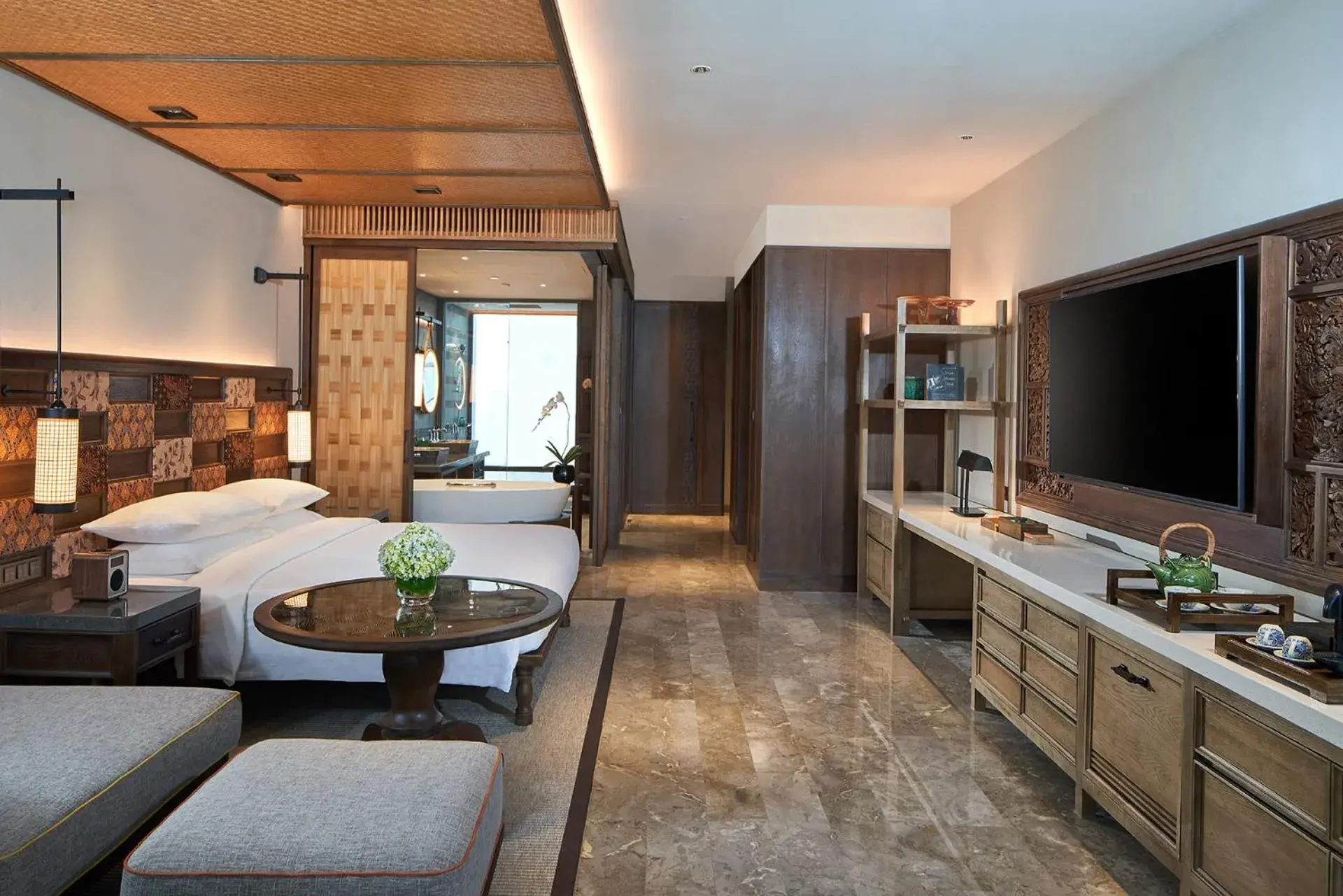 Bed, TV/Entertainment Center in Andaz Bali - a Concept by Hyatt