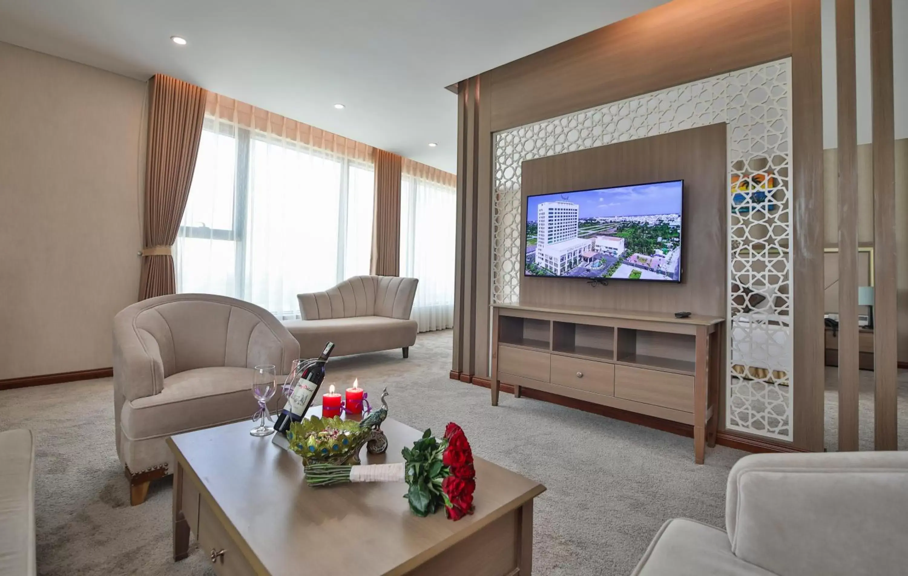Communal lounge/ TV room, Seating Area in Muong Thanh Luxury Ca Mau Hotel