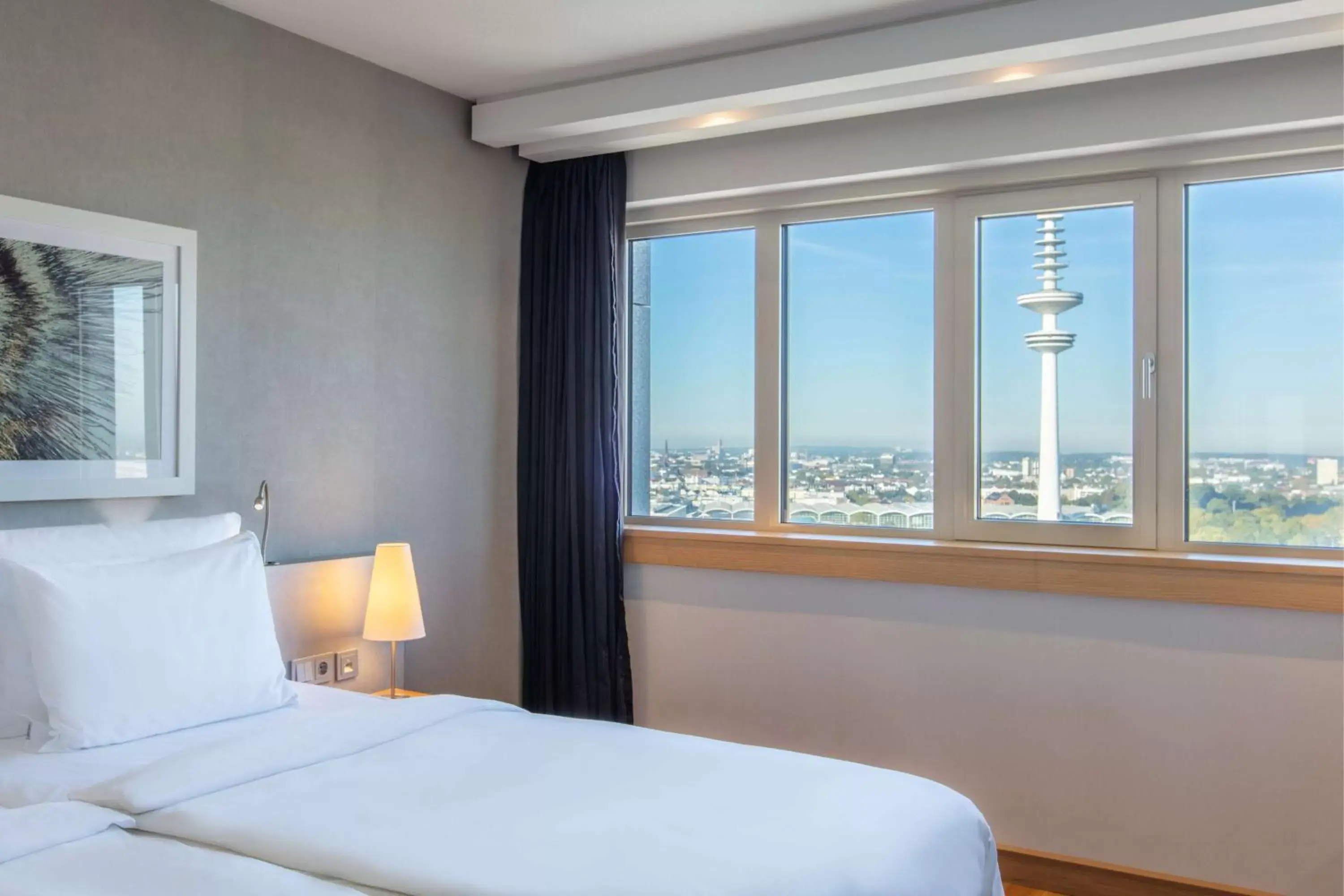 View (from property/room), Bed in Radisson Blu Hotel, Hamburg