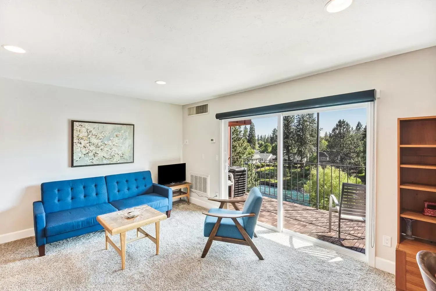 Living room in Bend Riverside Condos