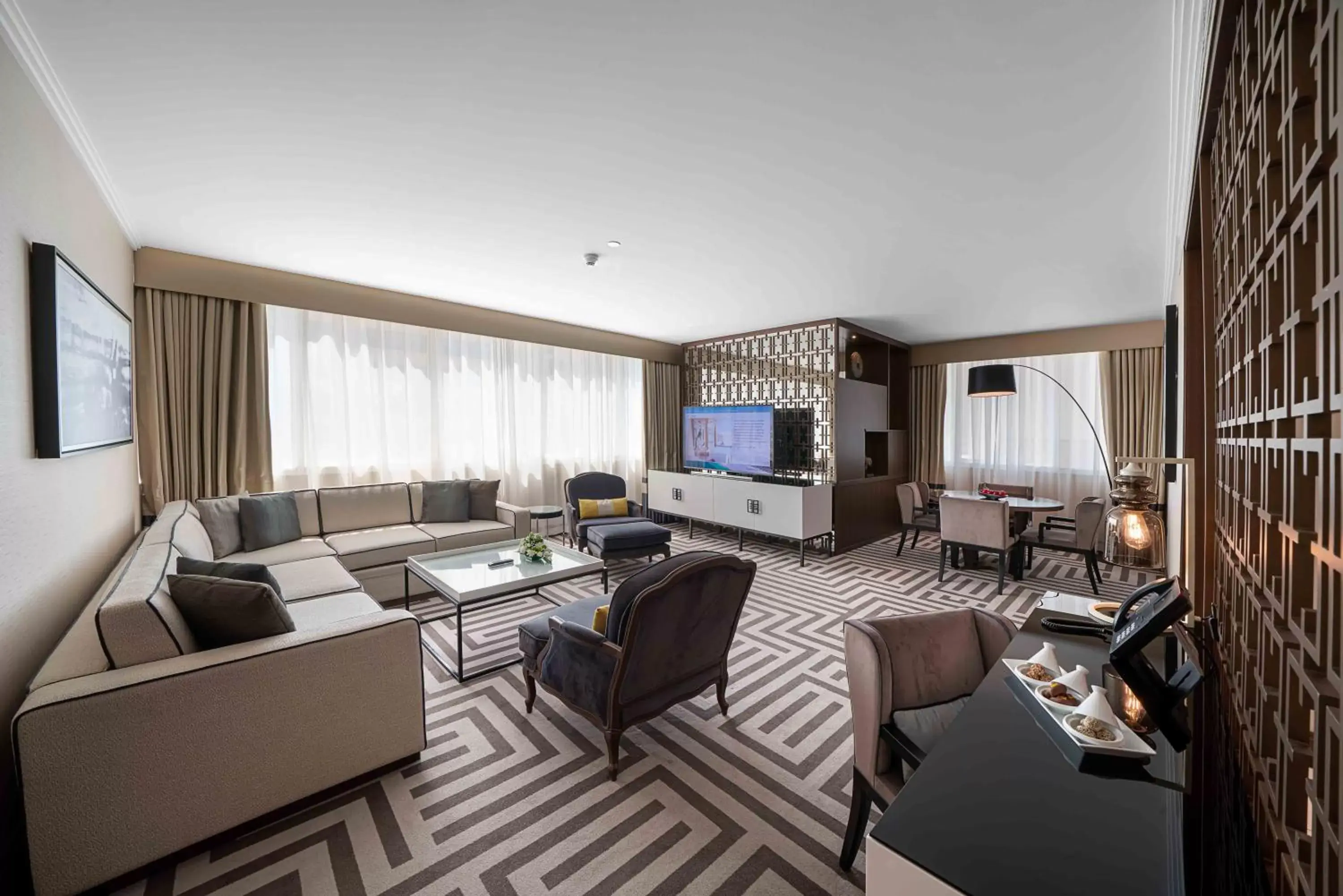 Living room, Seating Area in Al Maha Arjaan by Rotana