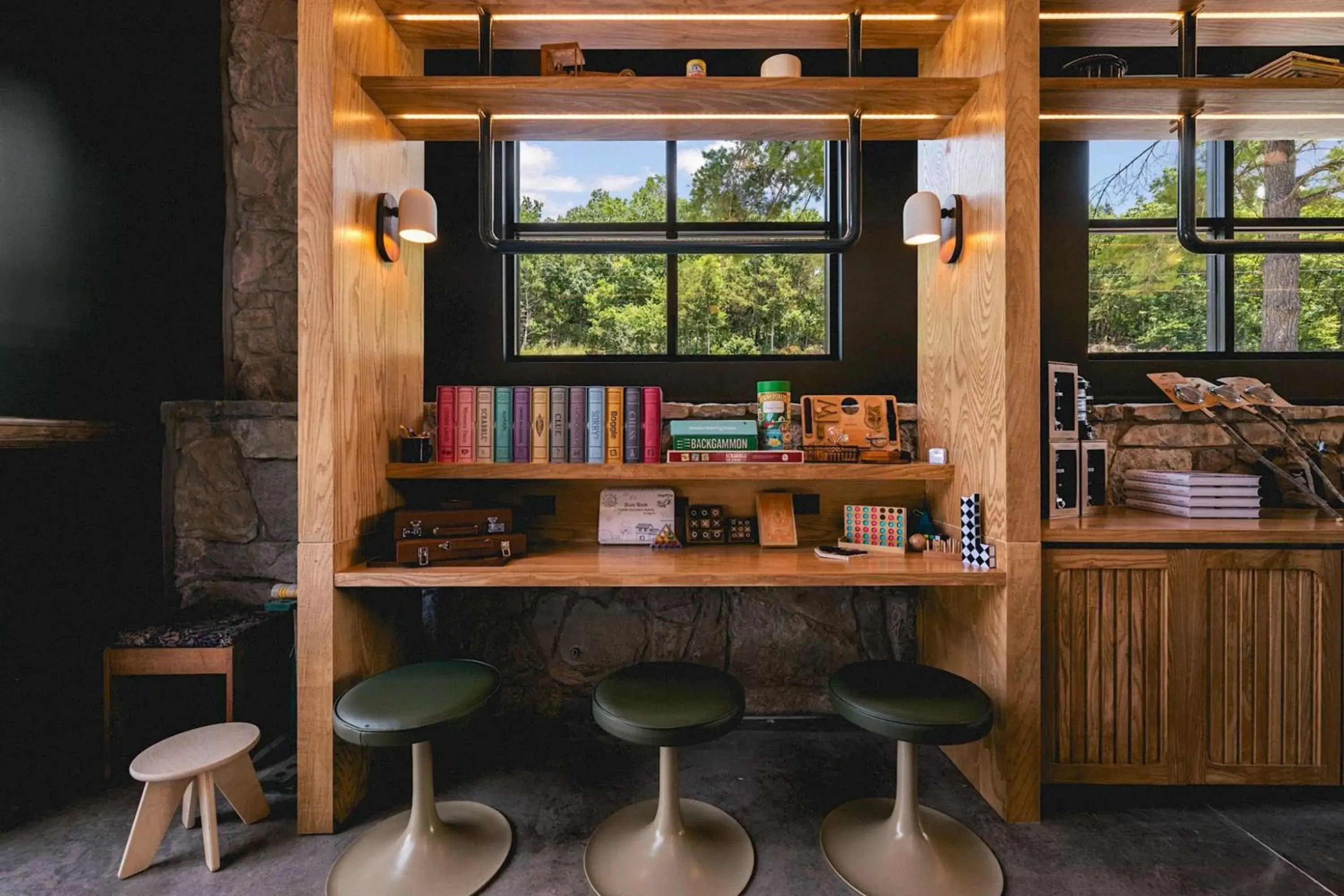 Library in The Ozarker Lodge