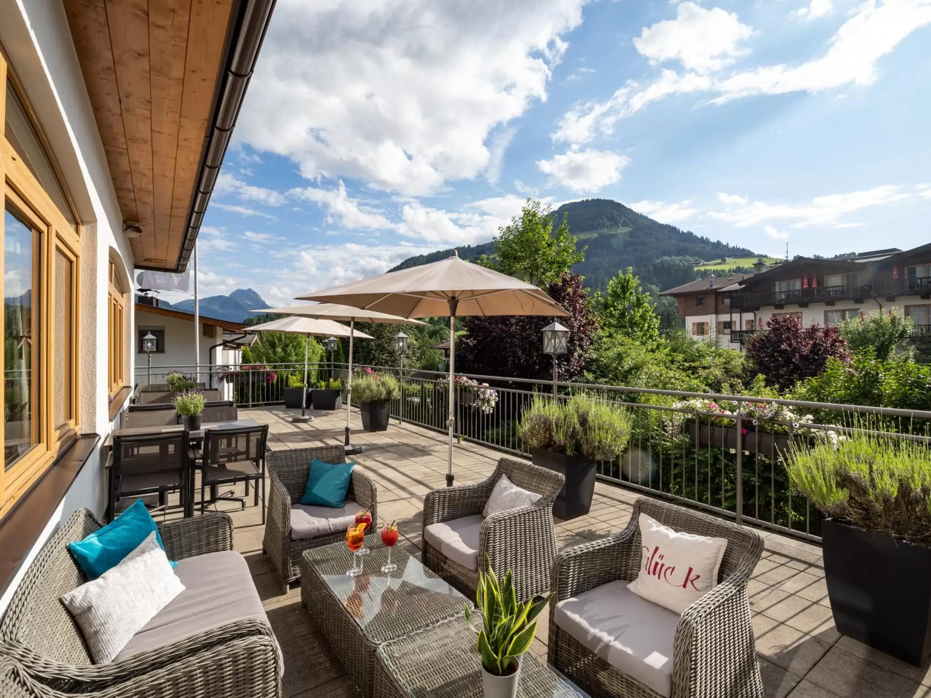 Balcony/Terrace in Alpen Glück Hotel Kirchberger Hof