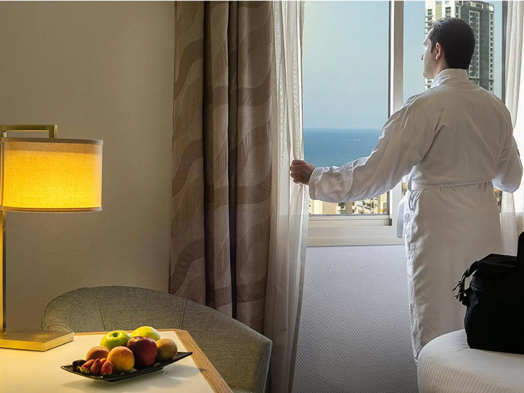 Sea view, Bed in Gefinor Rotana – Beirut Sea view, Bed in Gefinor Rotana – Beirut
