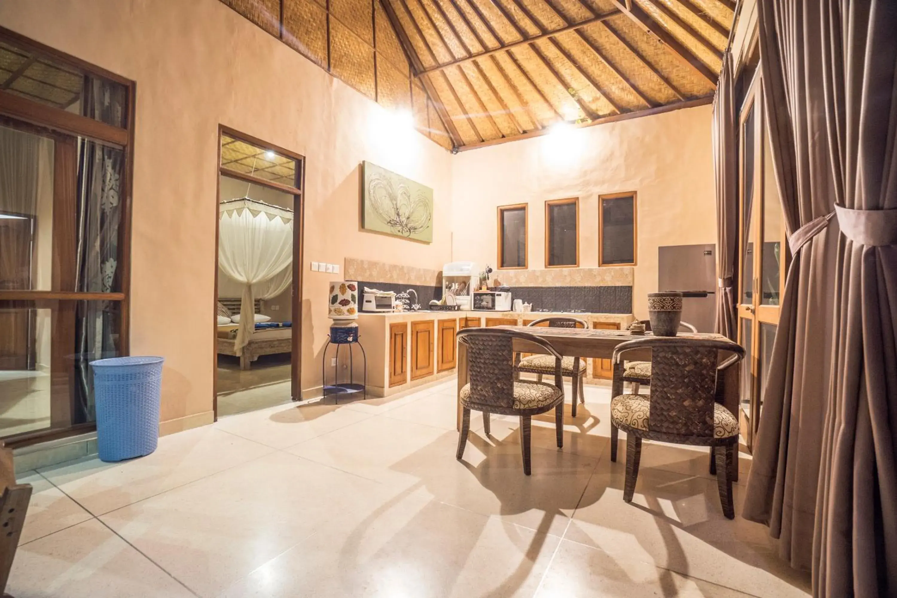 Living room, Dining Area in Gajah Biru Bungalows