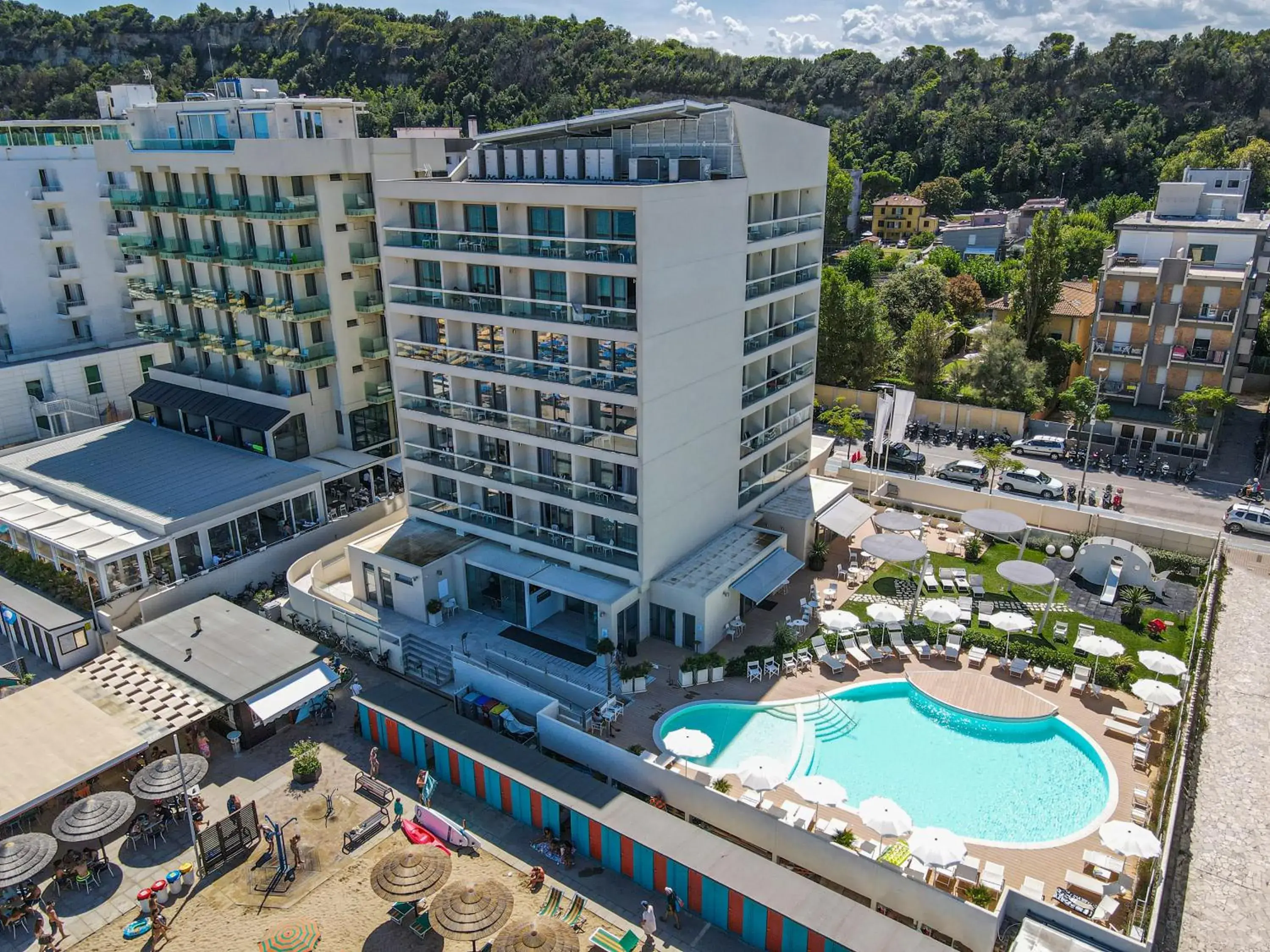 Bird's eye view, Pool View in Nautilus Family Hotel